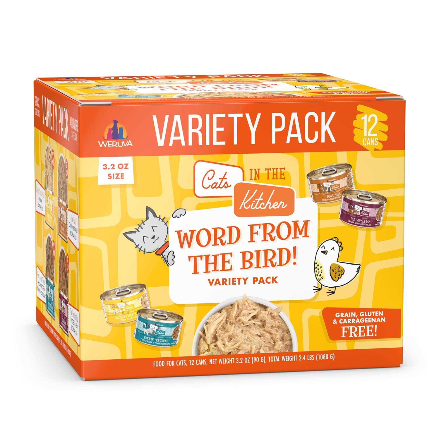 Weruva Cats in the Kitchen Originals Word From the Bird! Wet Cat Food Variety Pack - Healthber