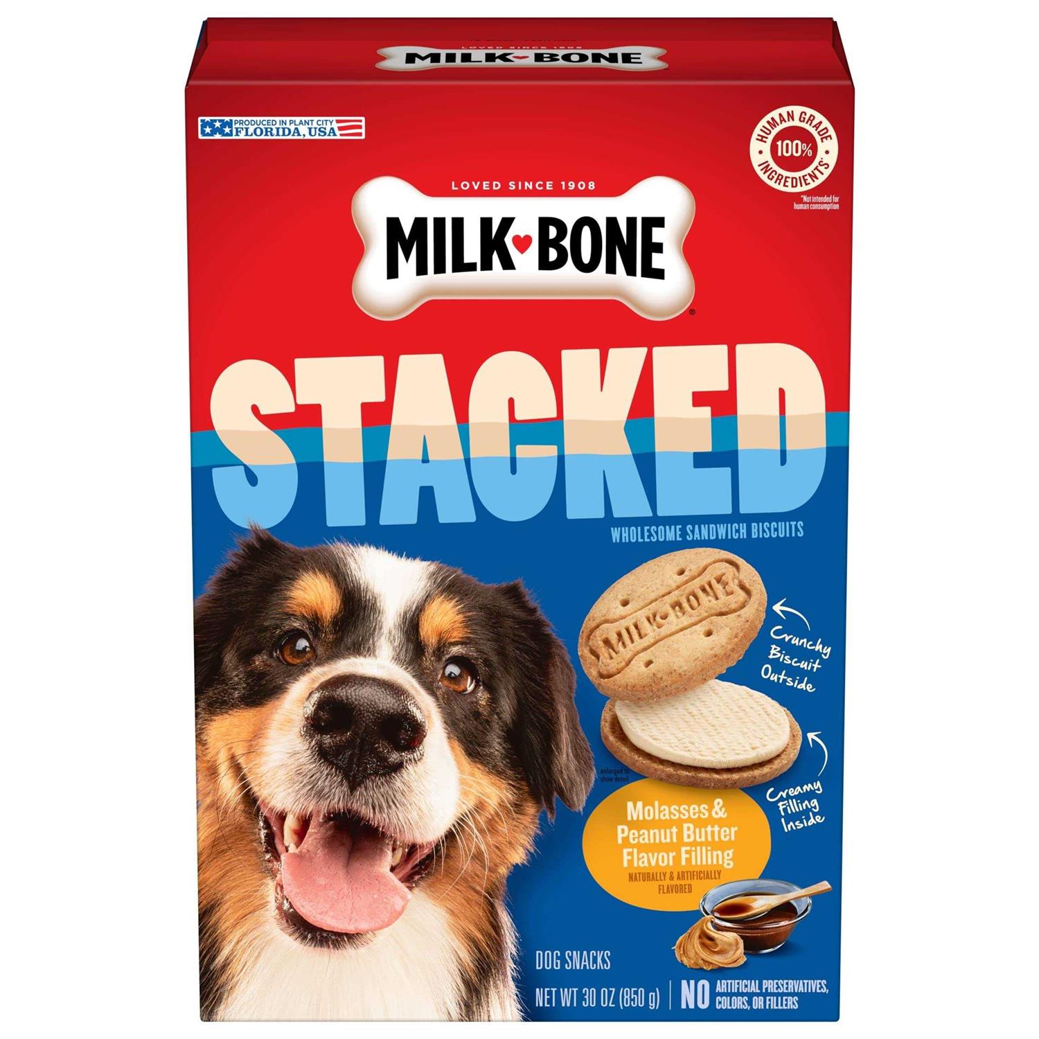 Milk-Bone Stacked Molasses & Peanut Butter Dog Treats - Healthber