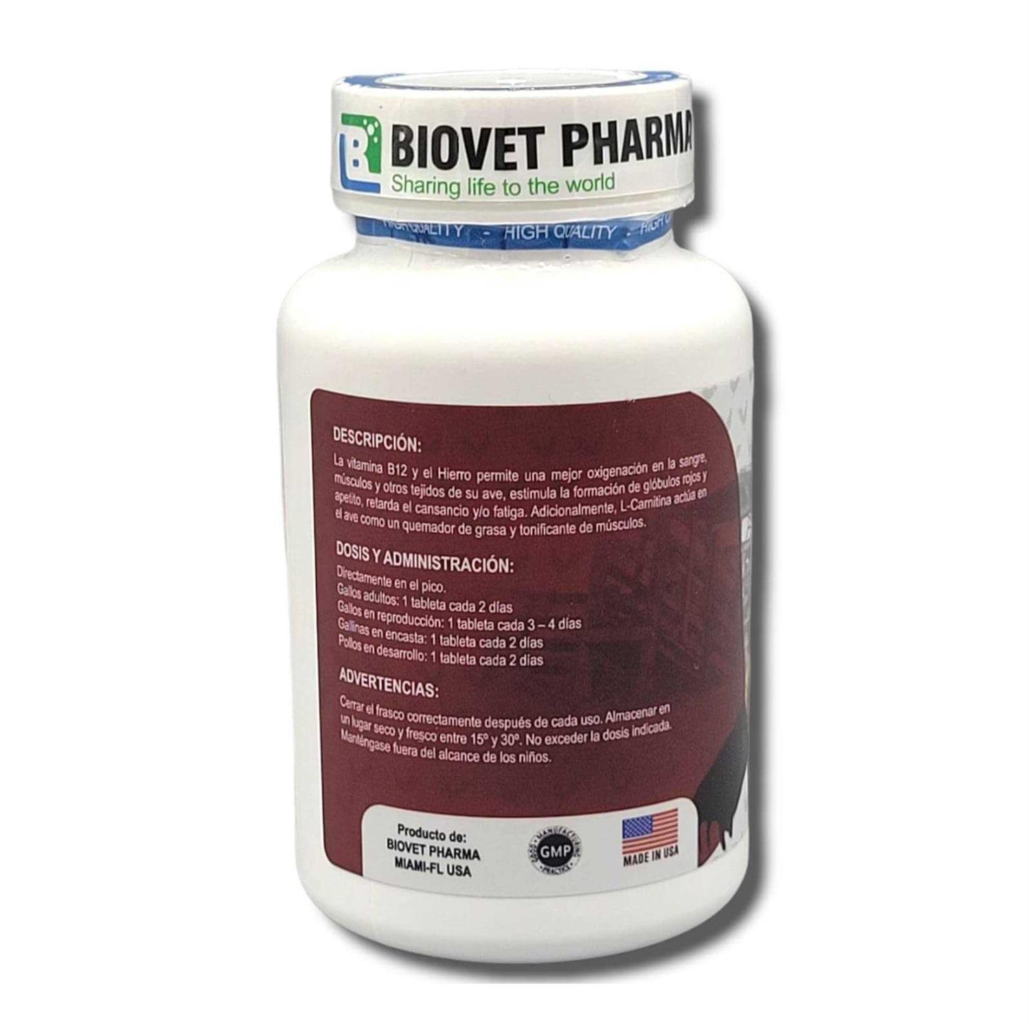 Super b12 5500 100 tab con Hierro,LUVAROBLLC L -Carnitina Vitamin for Rooster - Healthber