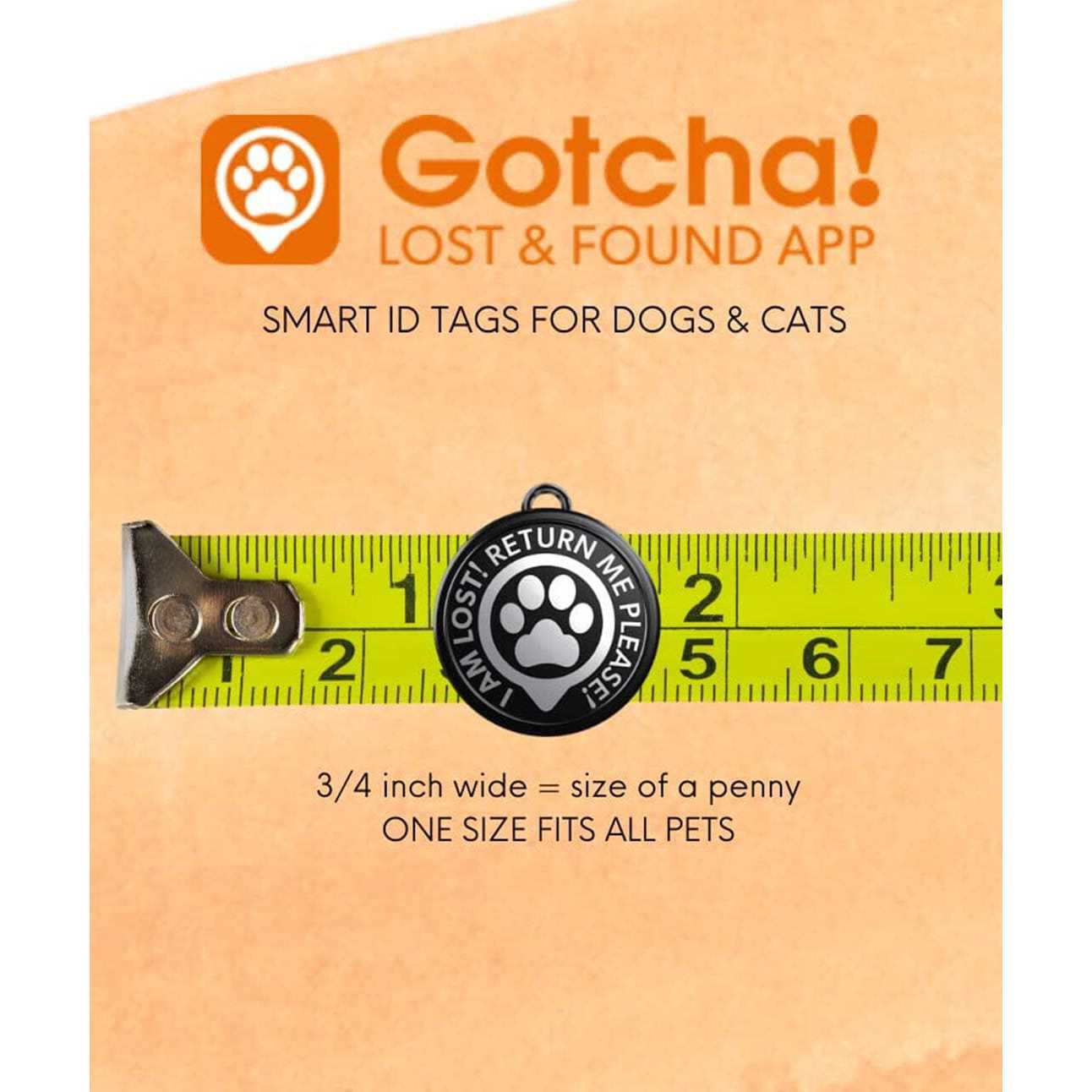 Gotcha Smart Pet ID Tag for Pets, Easily Attaches to Dog & Cat Collars and Harnesses - Healthber
