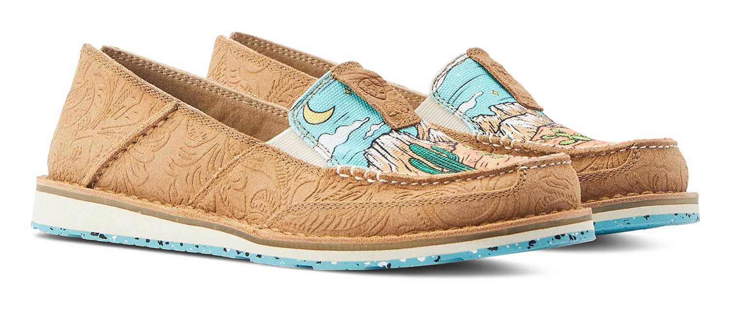 Ariat Women's Cruiser, Tan Suede Emboss/Arizona Skies - Healthber