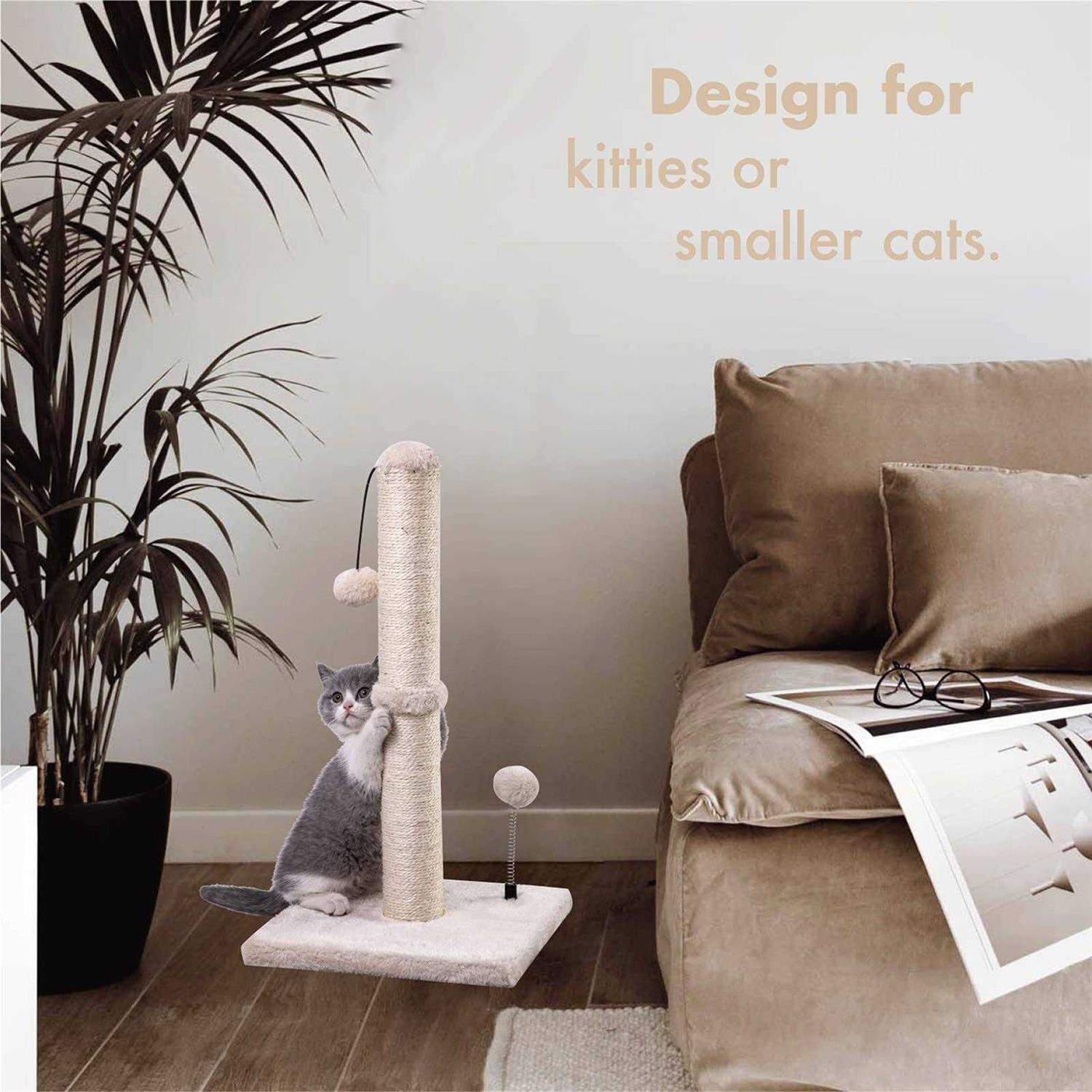 MECOOL Cat Scratching Post Premium Basics Kitten Scratcher Sisal Scratch Posts Hanging Ball Cats - Healthber