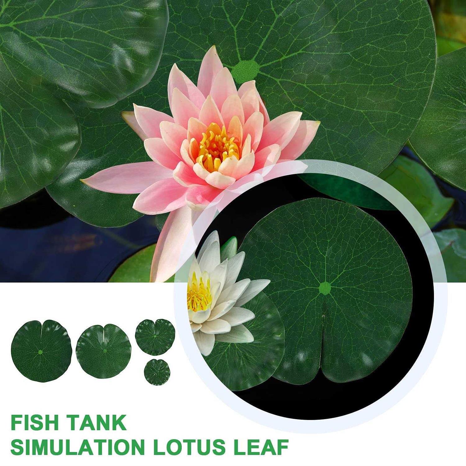 Molain Artificial Lotus Leaves Lily Pads Floating Foam Lotus Leave Realistic Water Lily Pads for Home Garden Ponds Pool Aquarium Fish Tank - Healthber
