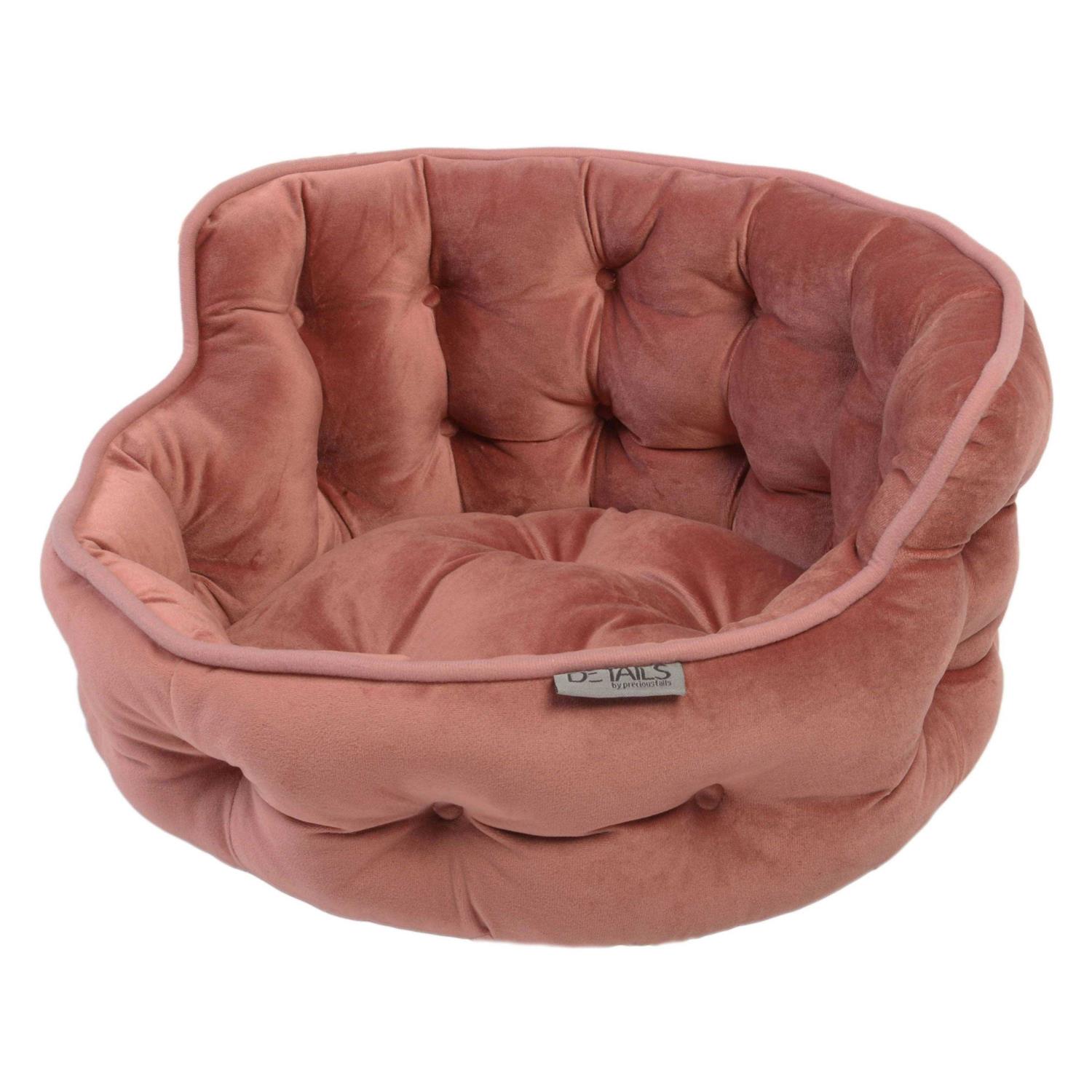 Precious Tails Ultra Plush Mini Tufted Velvet Round Cuddler Pet Bed - Healthber