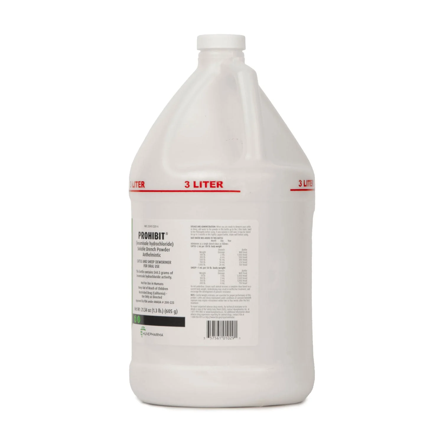 Prohibit Soluble Drench Dewormer for Cattle & Sheep - Healthber