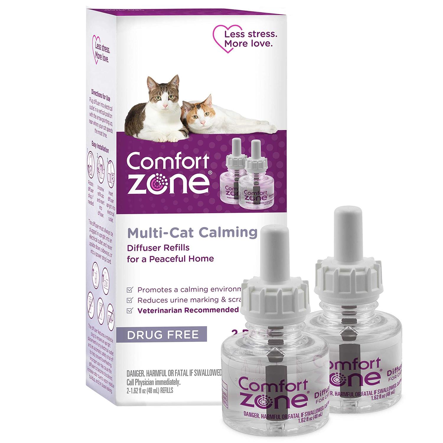 Comfort Zone Multi Cat Diffuser Refills For Cats - Healthber