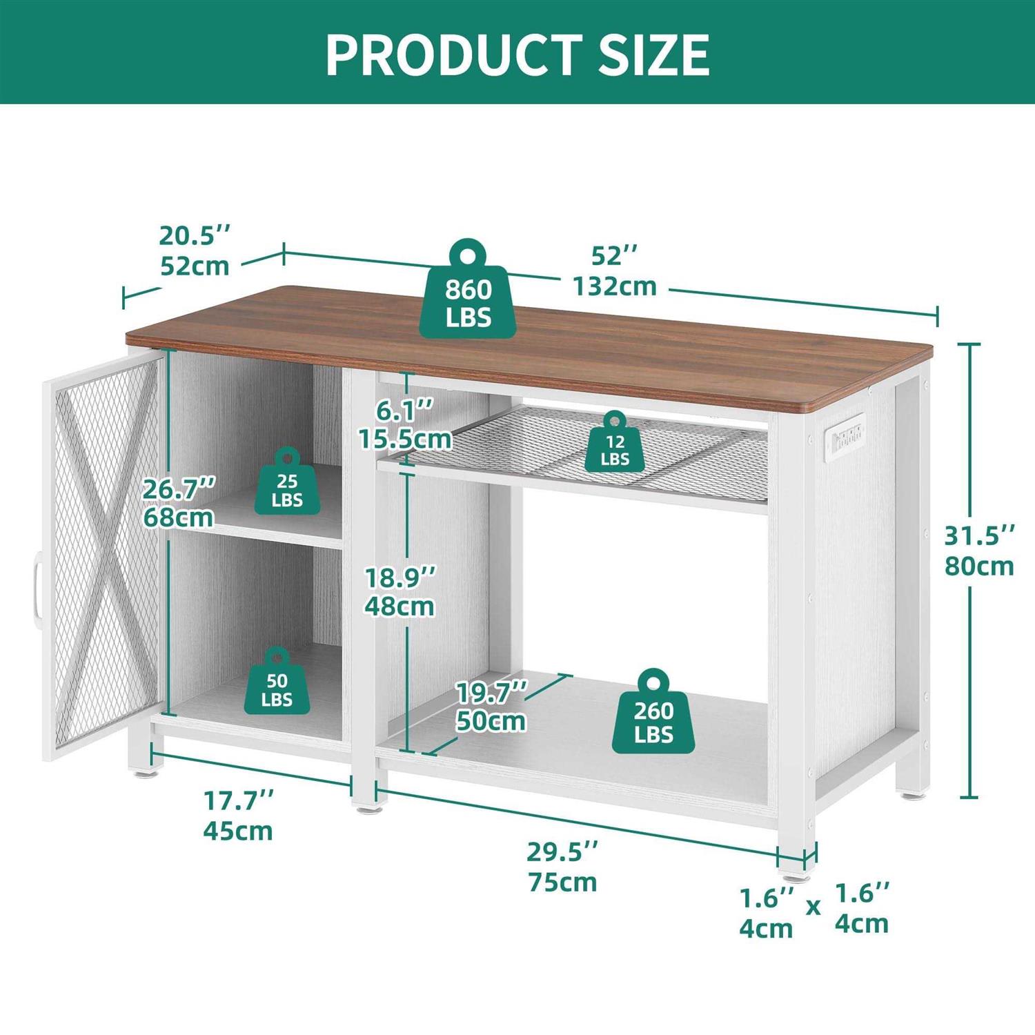 DWVO Heavy Duty Metal Aquarium Stand with Power Outlets Cabinet for Fish Tank Accessories Storage - Healthber