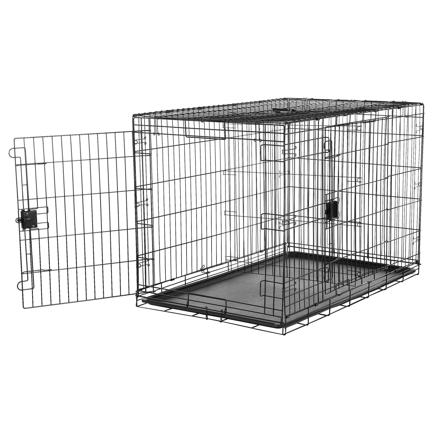 Amazon Basics Foldable Metal Wire Dog Crate with Tray - Healthber