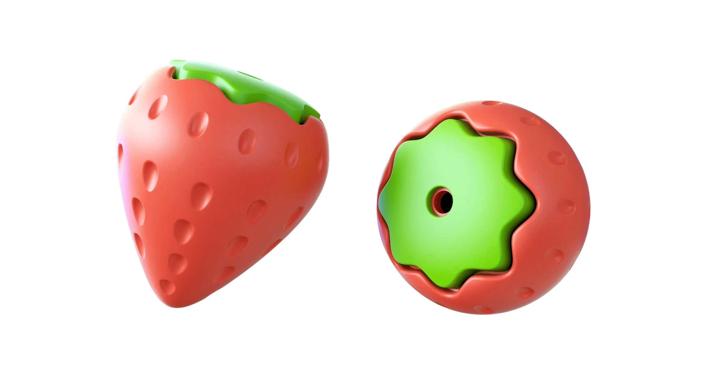 Squeaky Strawberry Dog Toy, Small, Each - Healthber