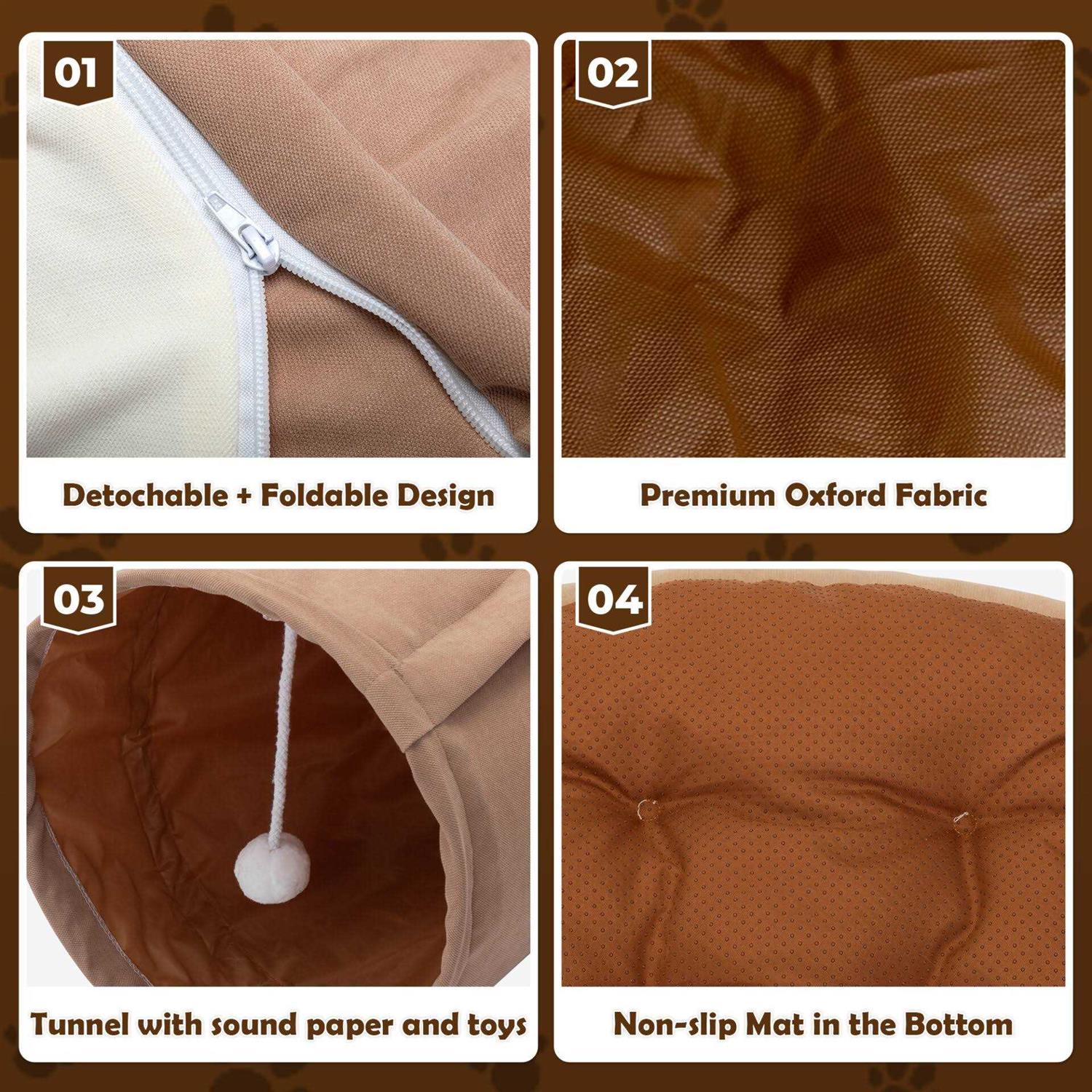 Coziwow Cat Tunnel with Cat Bed - Healthber