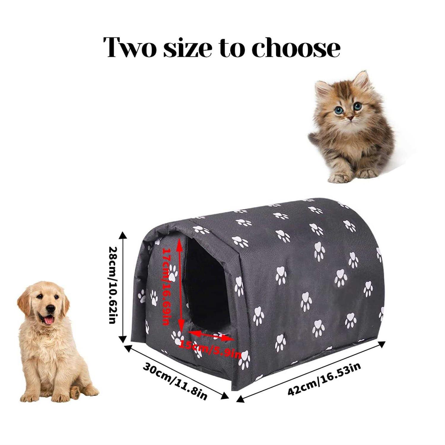 Outdoor Feral Cat House for Winter Weatherproof Waterproof Rainproof Foldable Cotton Filled Thicken Stray Feral Cats Dogs Tent Shelter Home Keep - Healthber