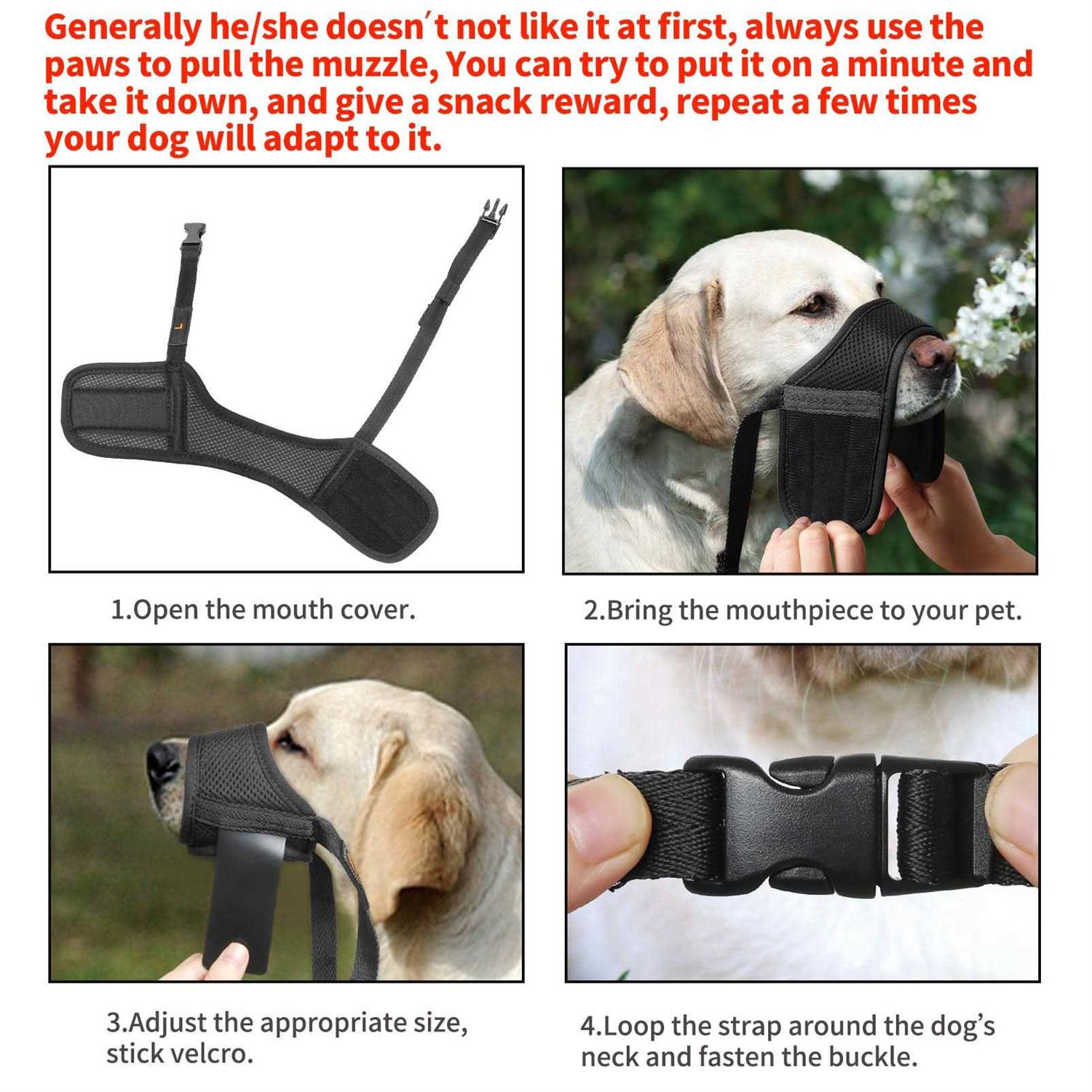 HEELE Dog Muzzle,Soft Nylon Muzzle Anti Biting Barking Chewing,Air Mesh Breathable Drinkable Adjustable Loop Pets Muzzle for Small Medium Large Dogs - Healthber