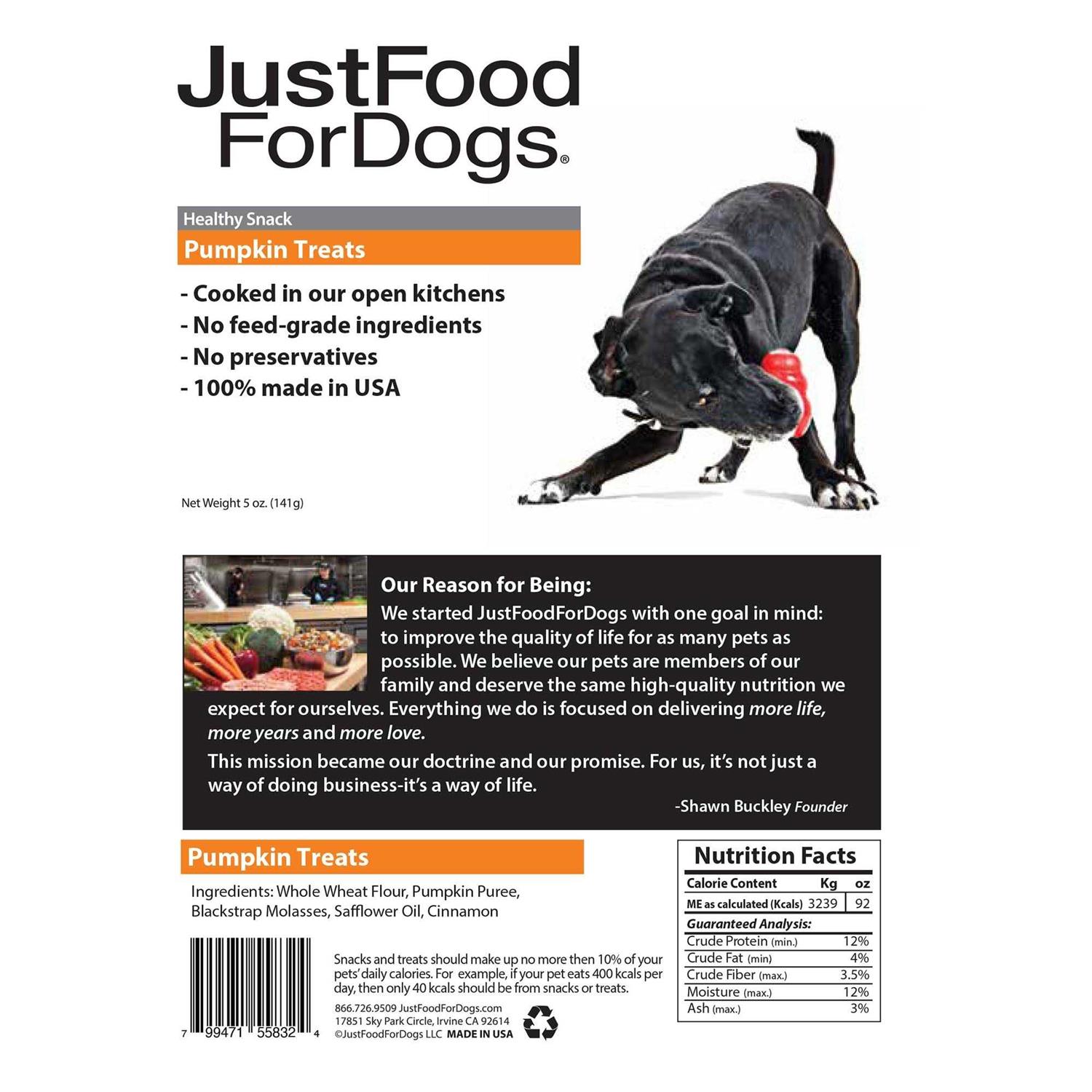 JustFoodForDogs Pumpkin Dog Treats - Healthber