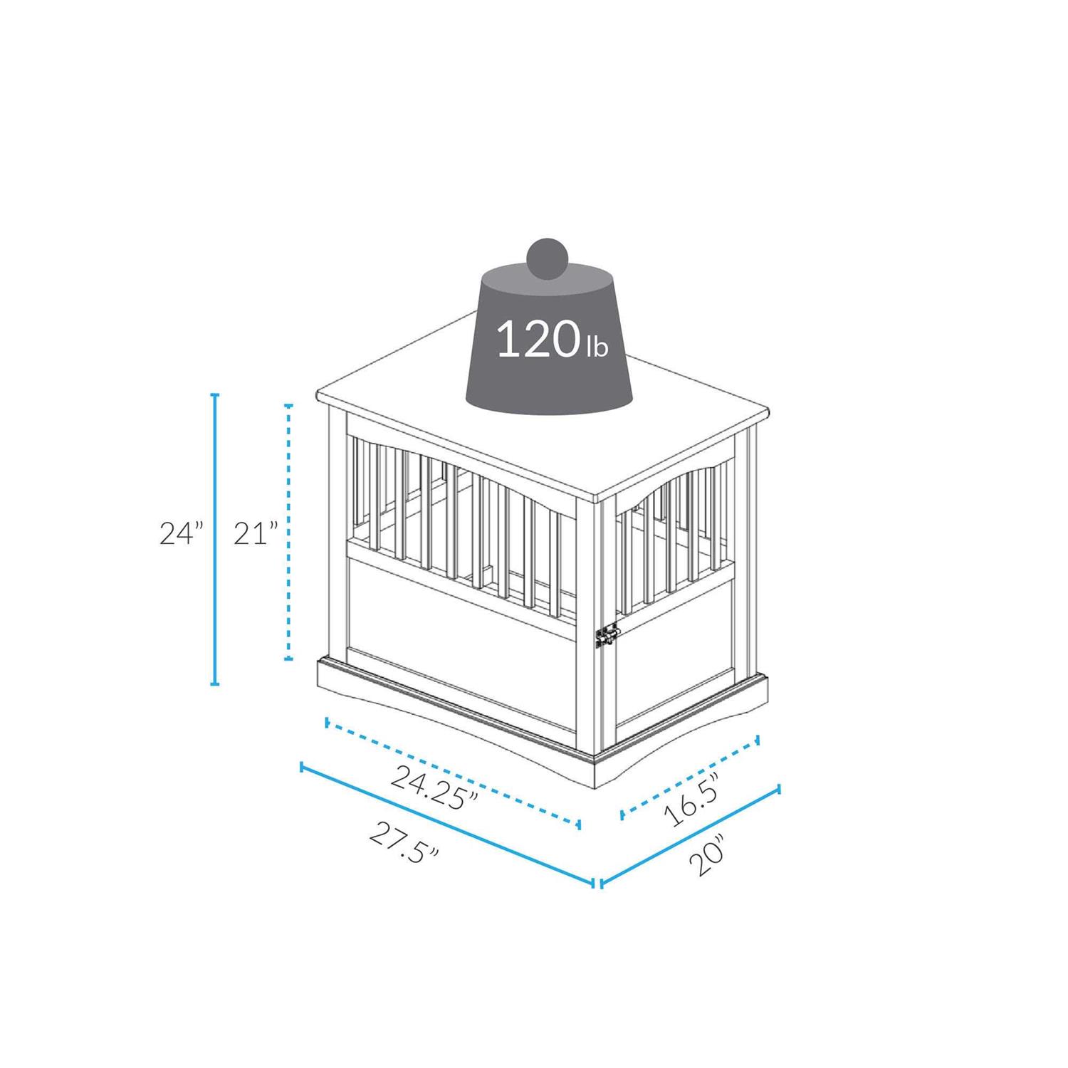 Casual Home End Table Pet Crate - Healthber
