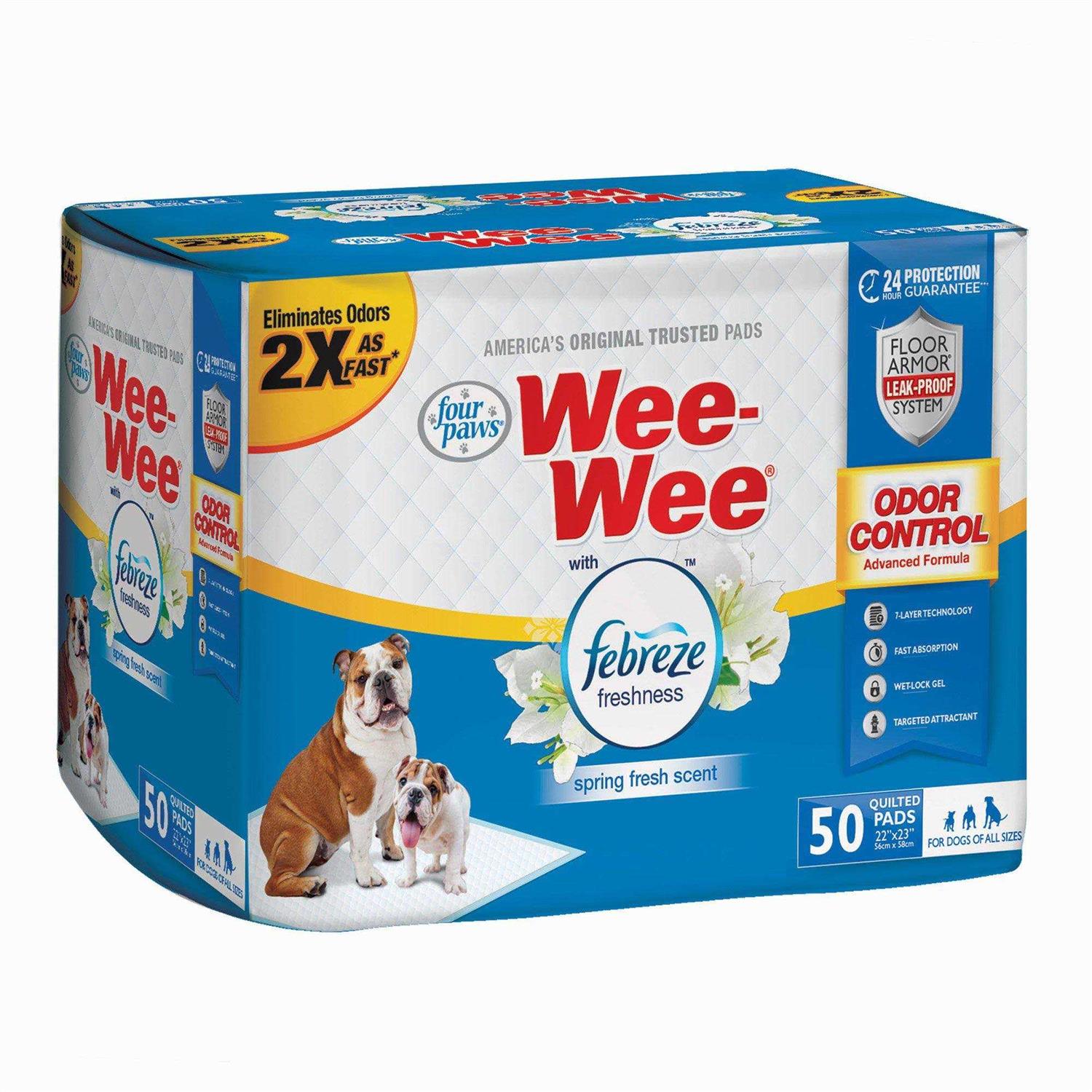 Four Paws Wee-Wee Febreze Freshness Odor Control Pads - Healthber