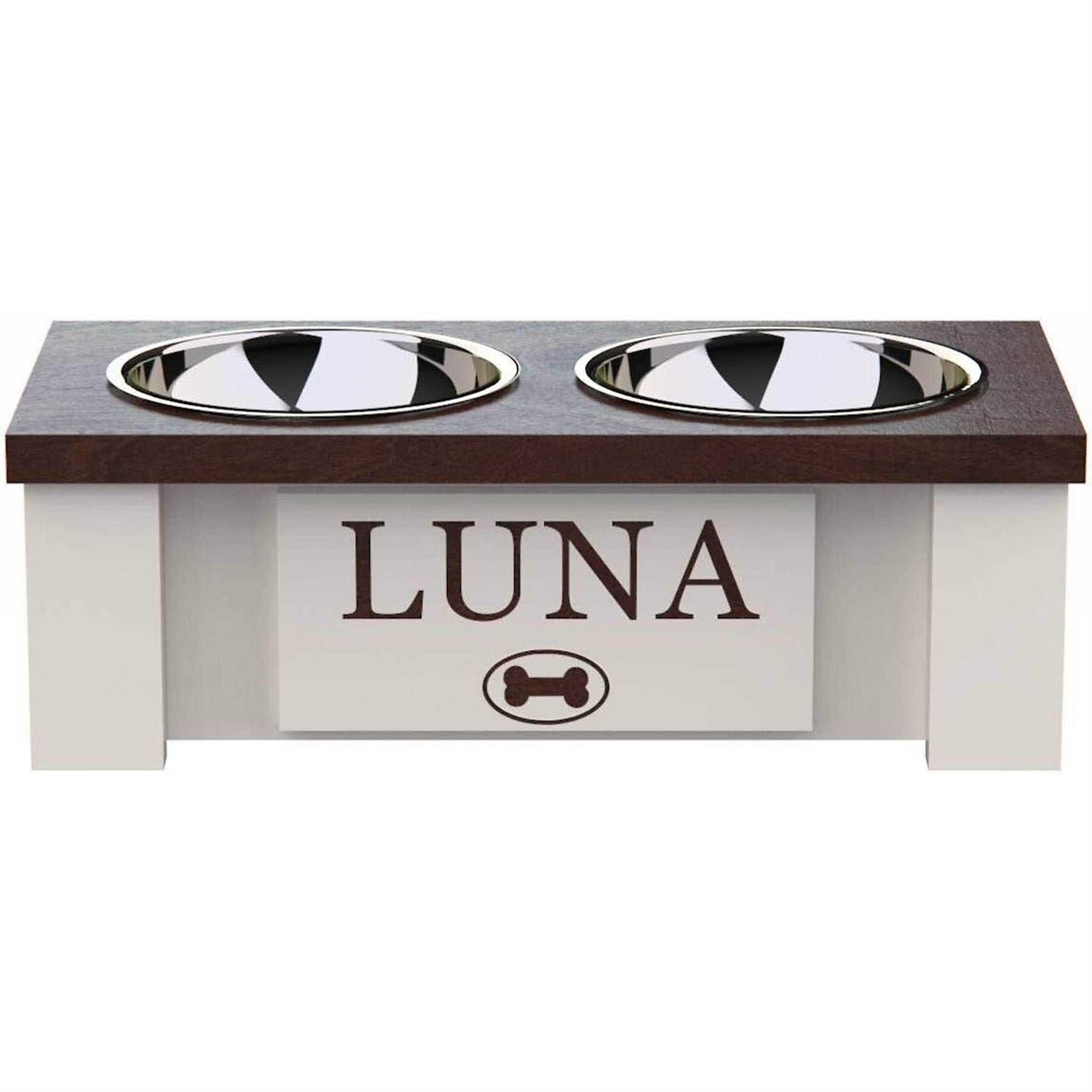Groovethiswoodshop Personalized Elevated Dog Bowl Stand with Internal Storage - Healthber