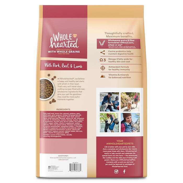 WholeHearted Whole Grains with Pork Beef & Lamb Dry Dog Food - Healthber