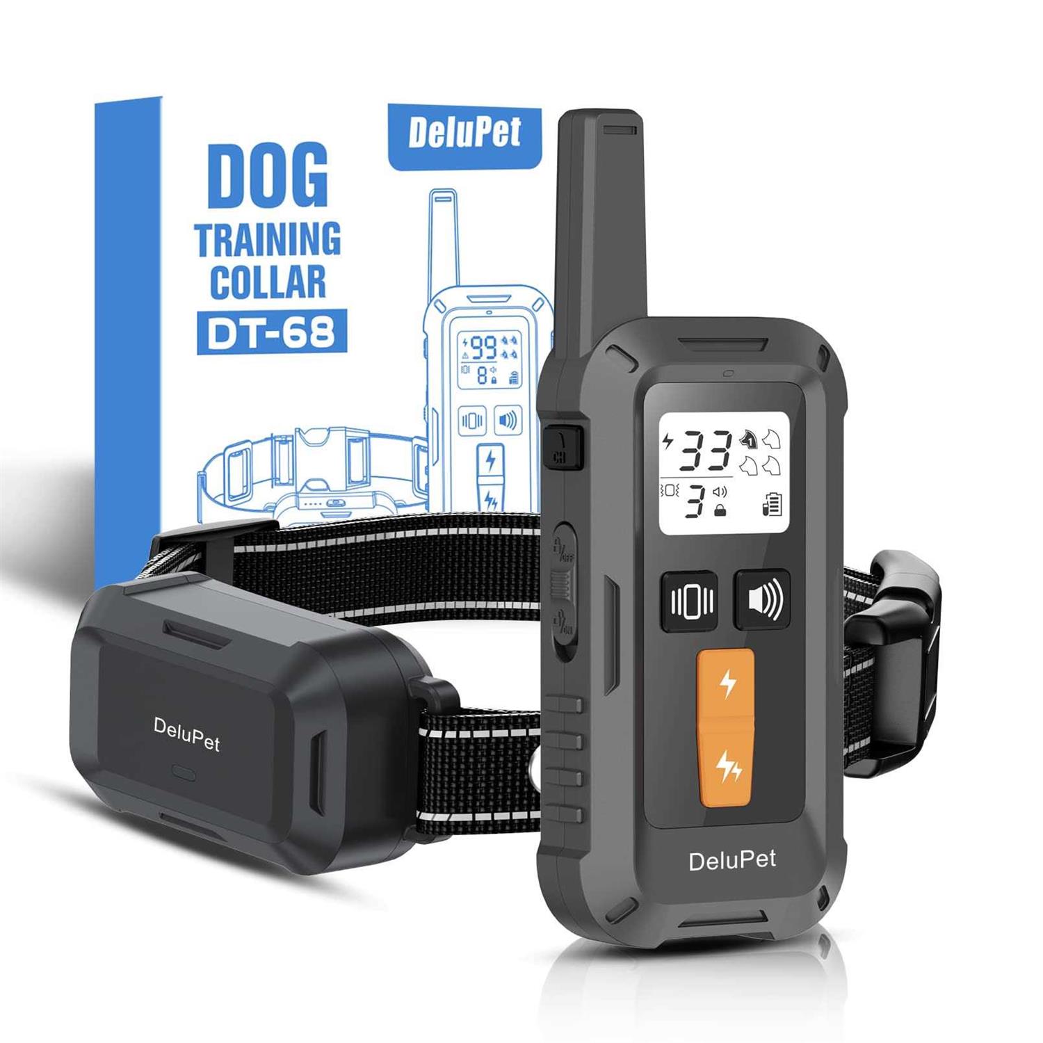 delupet Dog Training Collar Dogs Shock Collar with Remote 2600FT - Healthber