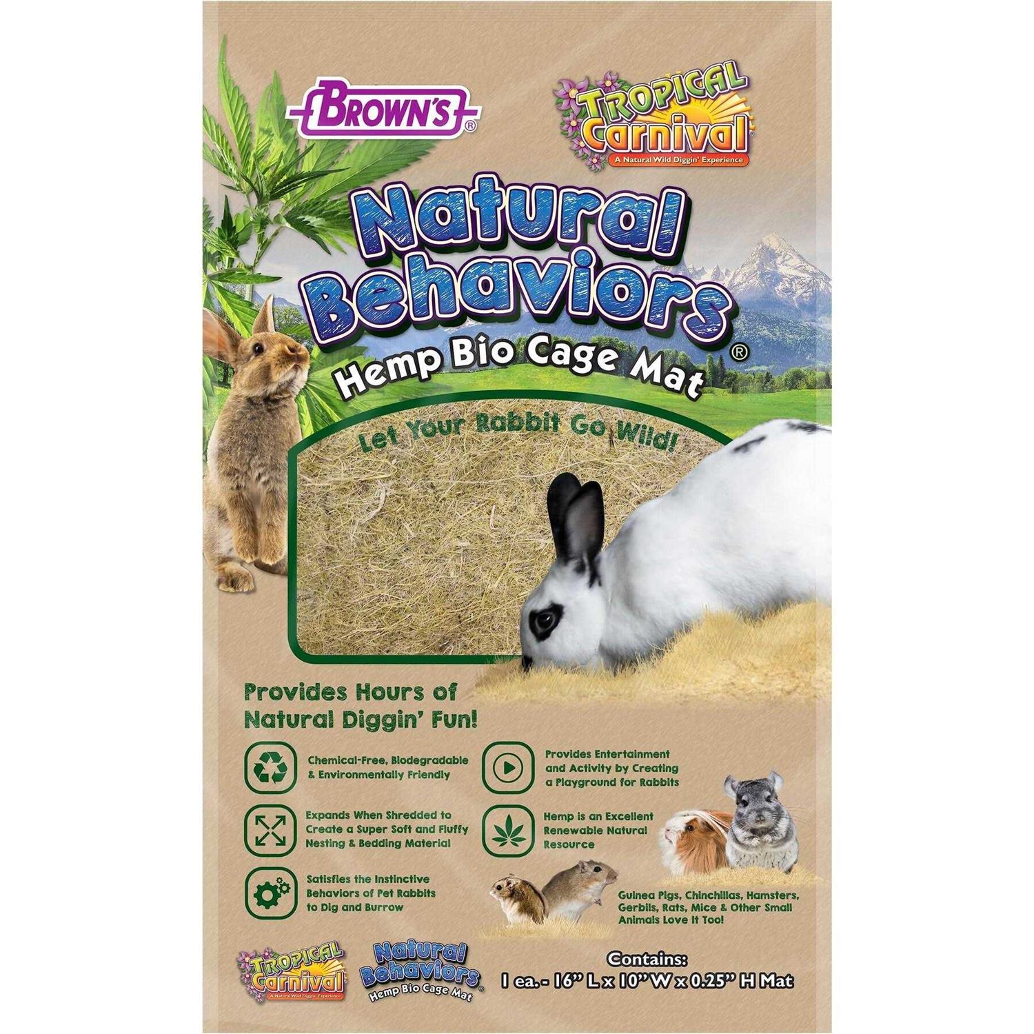 Brown’s Natural Behaviors Hemp Bio Cage Mat - Healthber