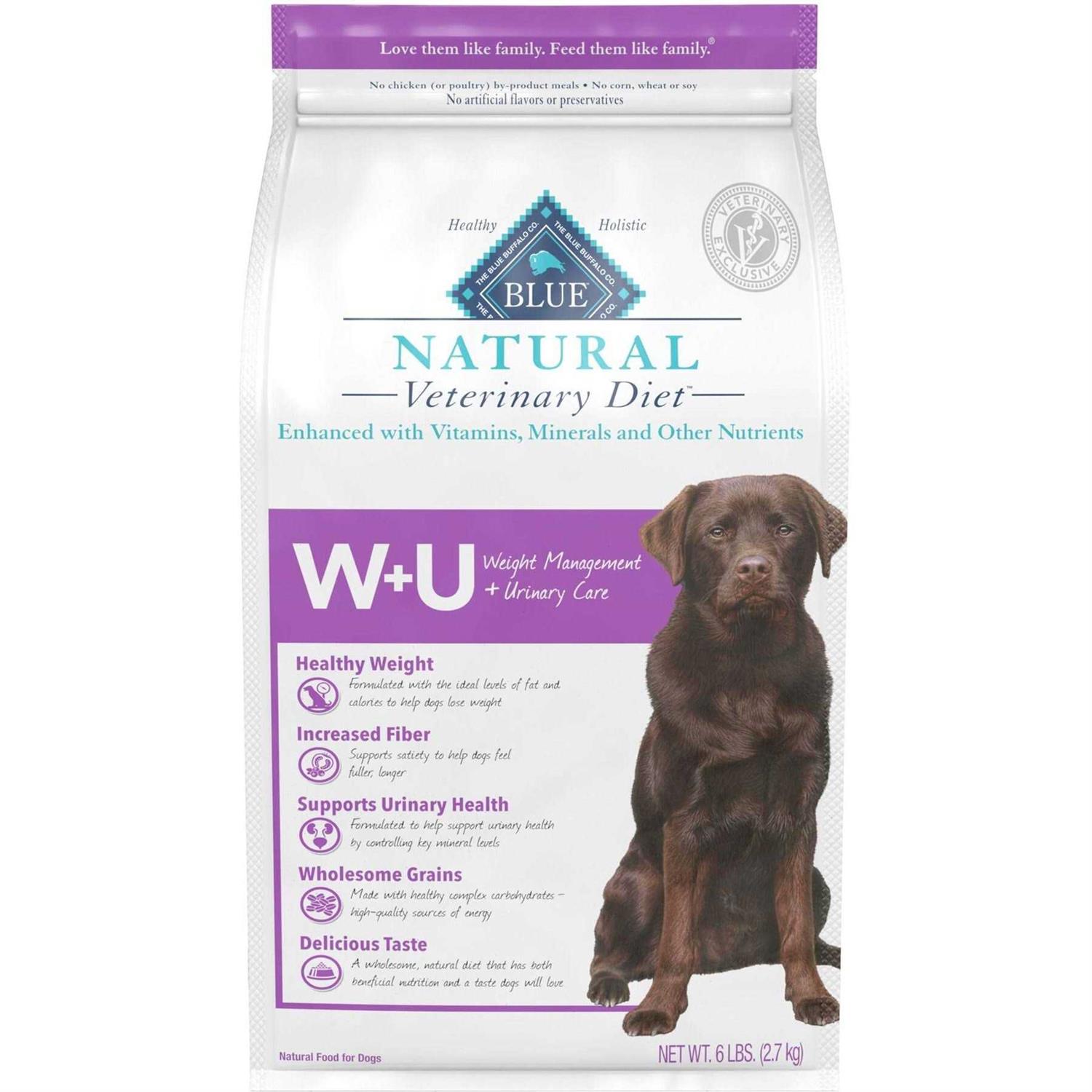 Blue Buffalo Natural Veterinary Diet W+U Weight Management + Urinary Care Dry Dog Food - Healthber