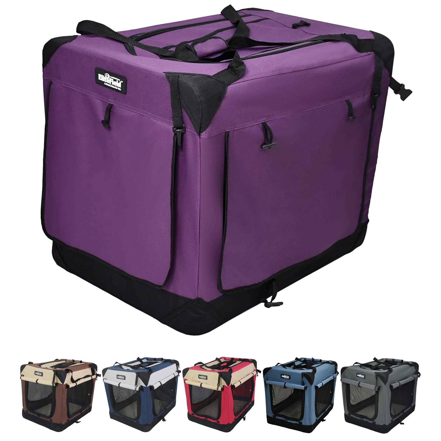 EliteField 3-Door Folding Soft Dog Crate Indoor & Outdoor Pet Home Multiple Sizes and colors Available - Healthber