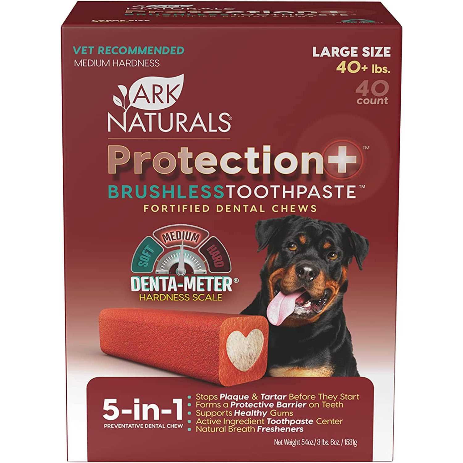 Ark Naturals Protection+ Brushless Toothpaste Fortified Dental Dog Chews - Healthber