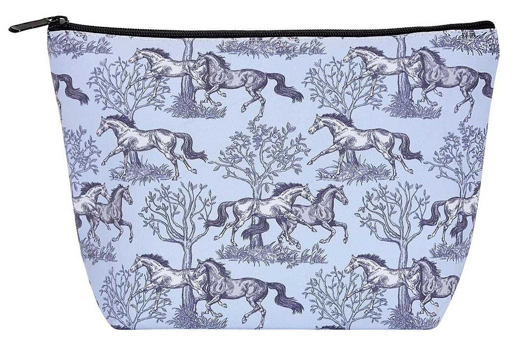 Lila Blue Toile Cosmetic Pouch - Healthber