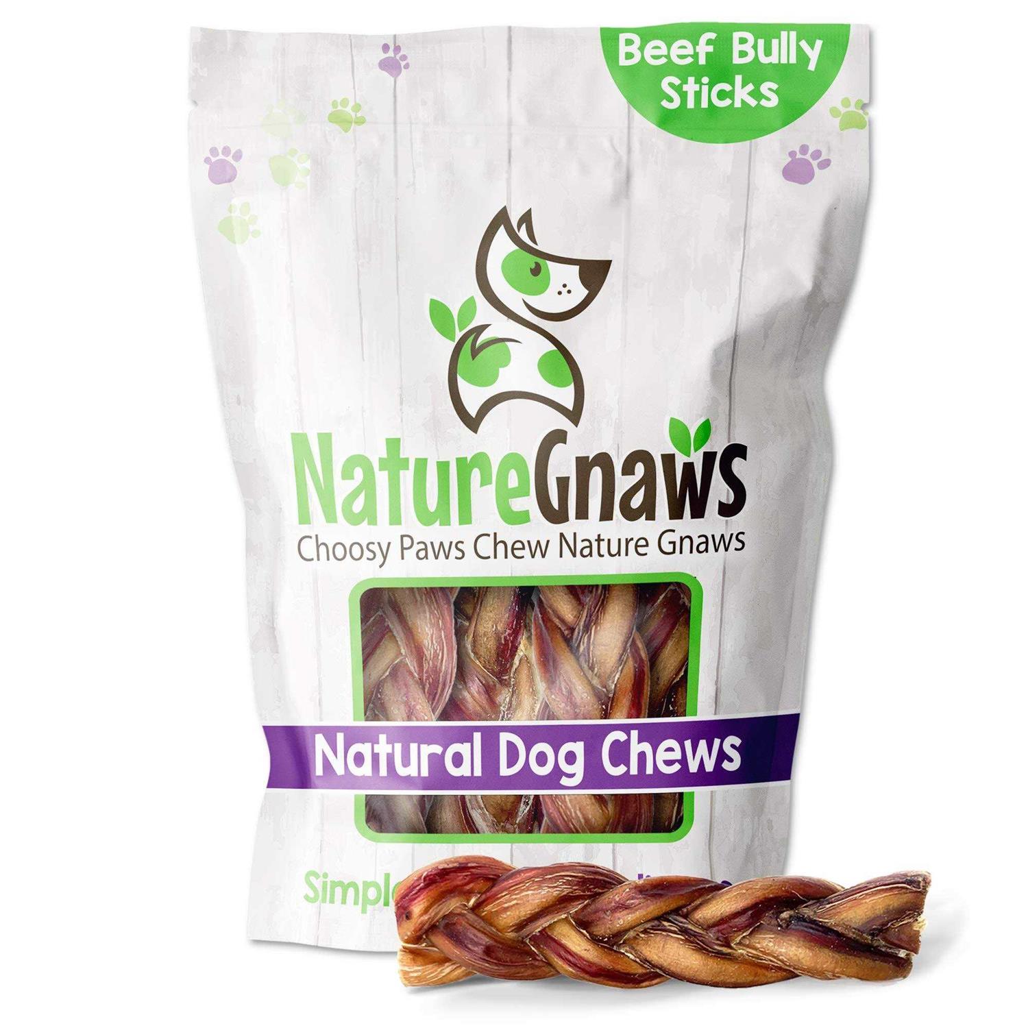 Nature Gnaws Braided Bully Sticks for Dogs Premium Natural Beef Bones - Healthber