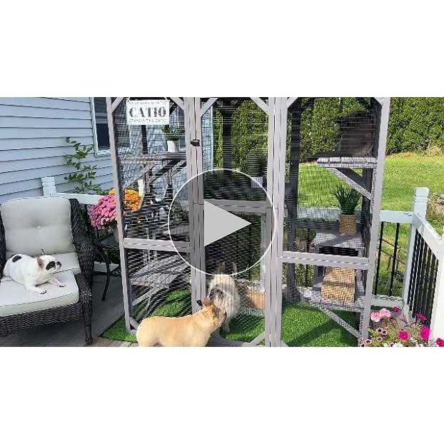 Gutinneen Catio Large Cat House Outdoor Walk in Outdoor Cat Enclosure Indoor Cage Kitty Condo Playpen with Door - Healthber