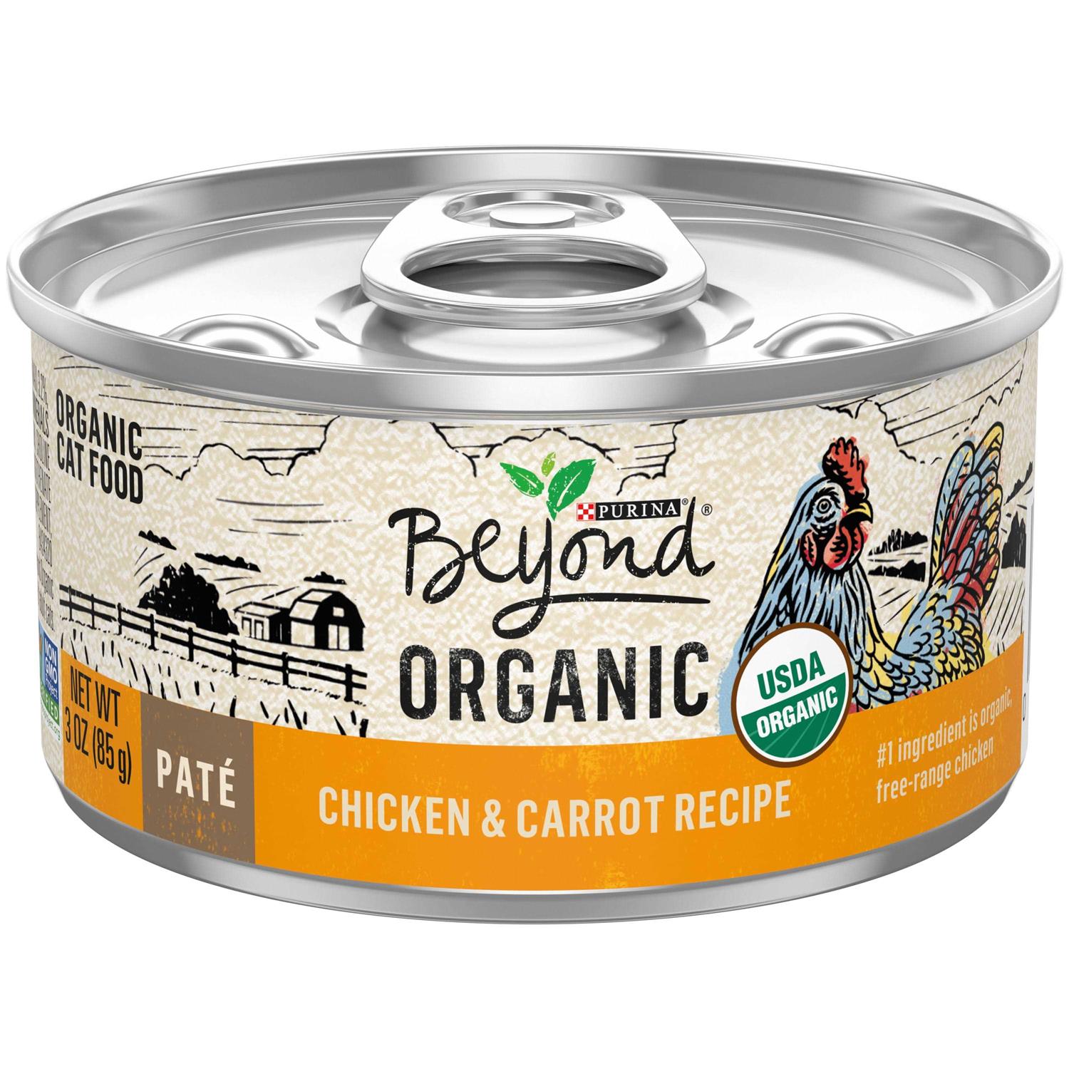 Purina Beyond Organic Chicken & Carrot Recipe Pate Cat Food - Healthber
