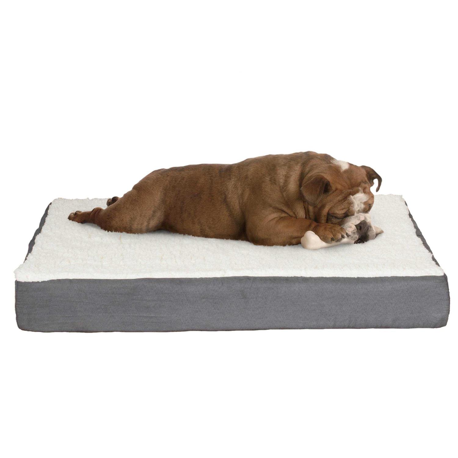Orthopedic Sherpa Dog Bed with Memory Foam Cover by Petmaker - Healthber