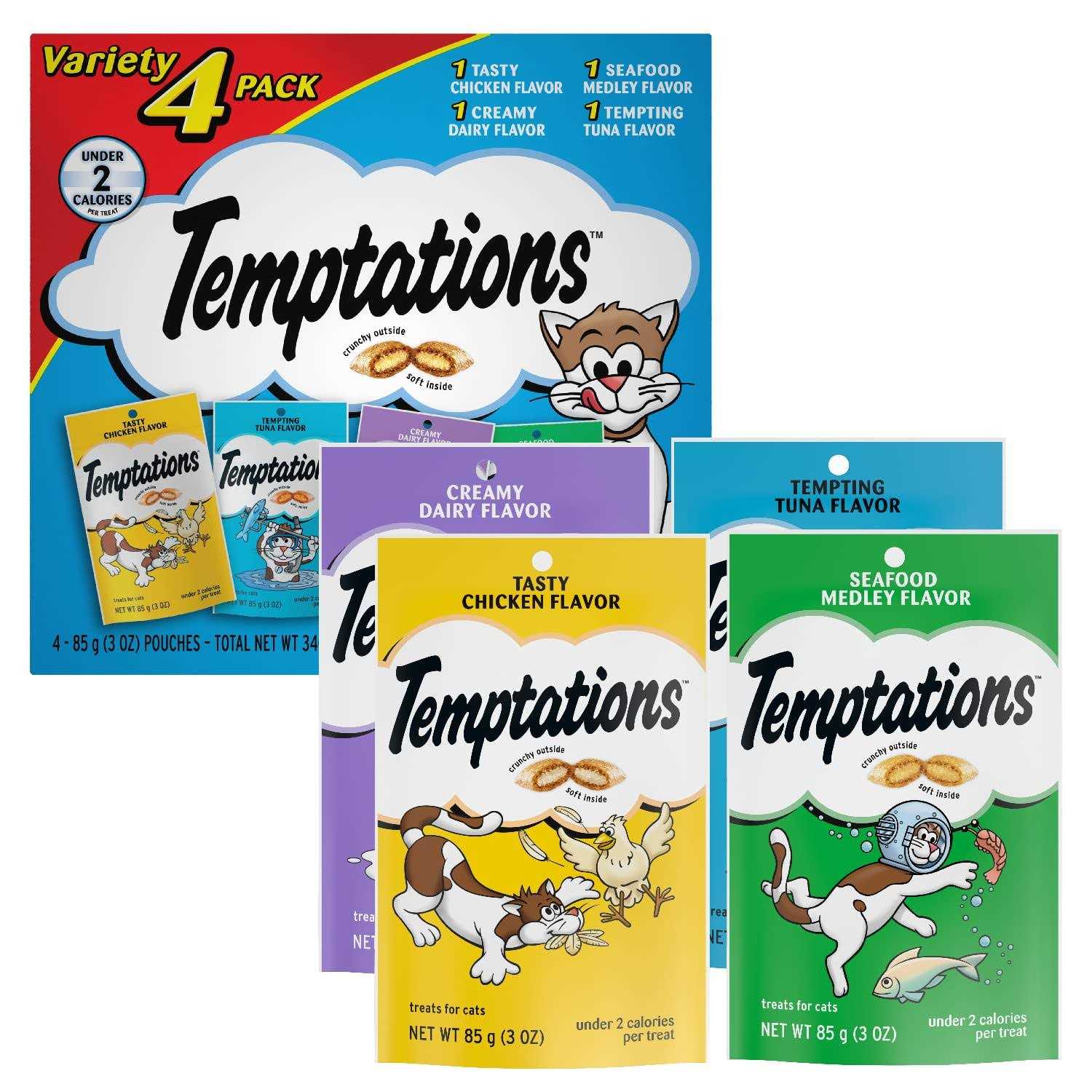 Temptations Classic Crunchy and Soft Cat Treats Variety Pack - Healthber