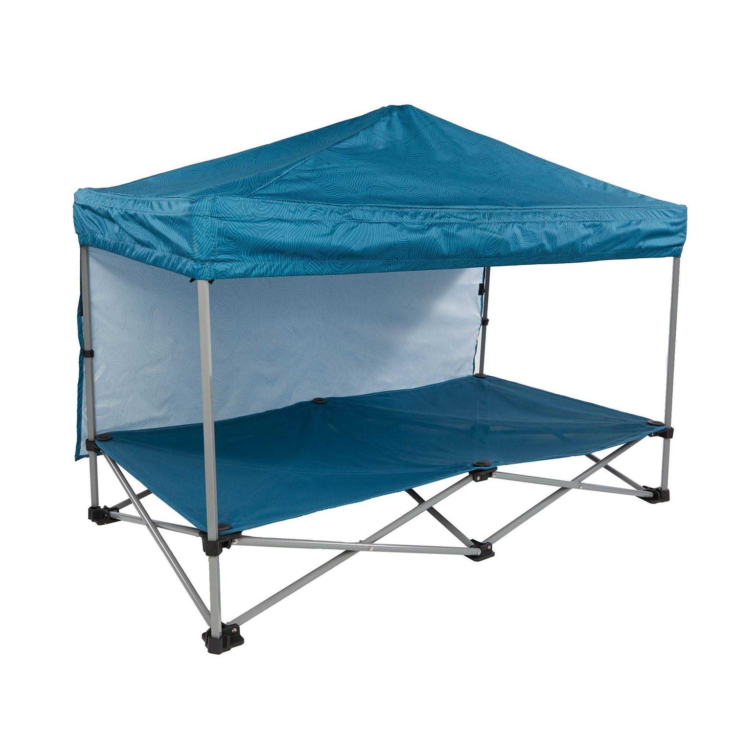 Arcadia Trail Elevated Canopy Cot with Water-Resistant Roll-Down Sunshade - Healthber