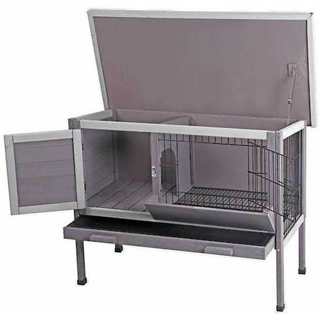 Aivituvin Outdoor Rabbit Hutch Upgrade with Metal Wire Pan AIR01-B - Healthber