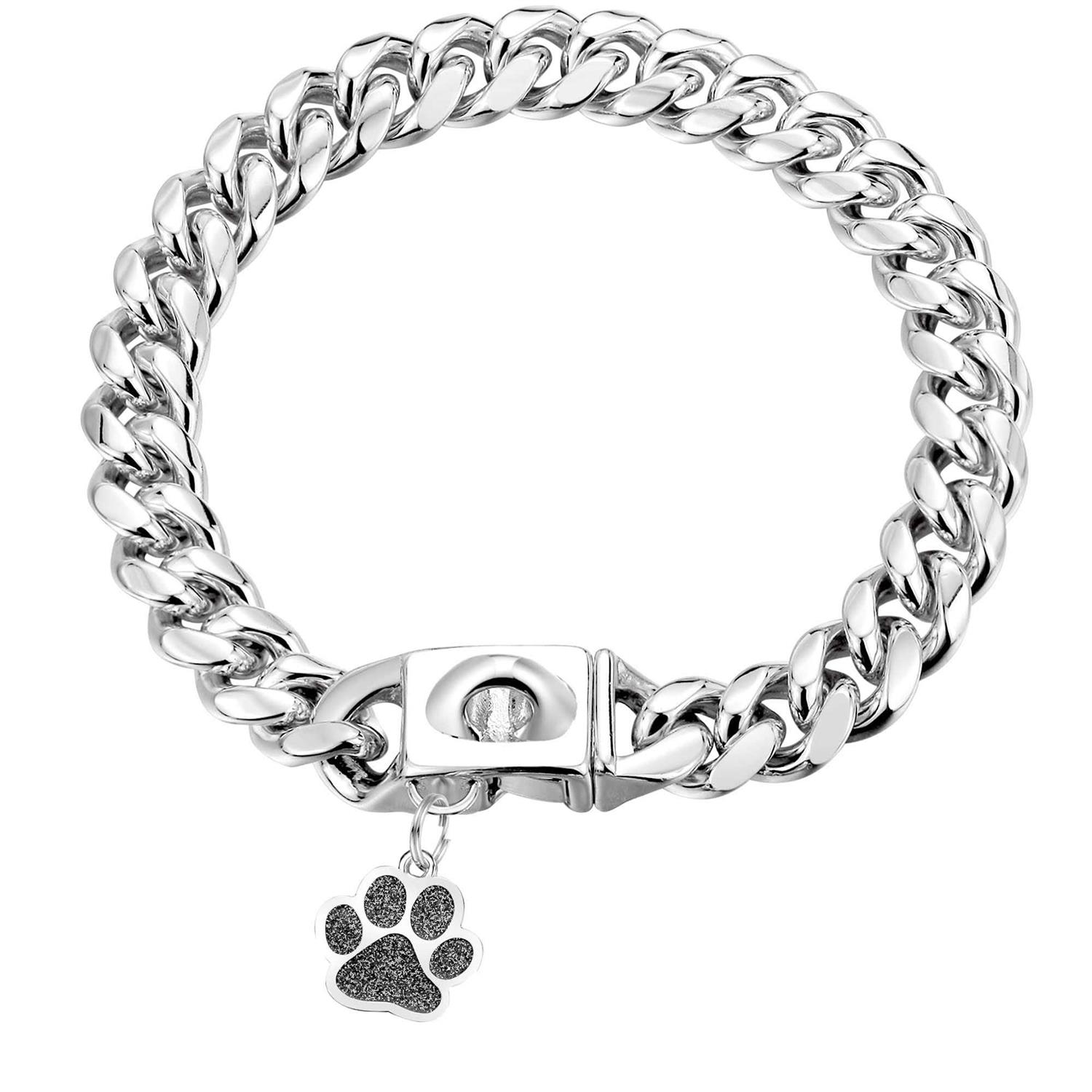 LuxLife Dog Chain Collars Gold Chain Dog Collar Cuban Link Dog Collar Snap Buckle 18K Stainless Steel Metal Dog - Healthber