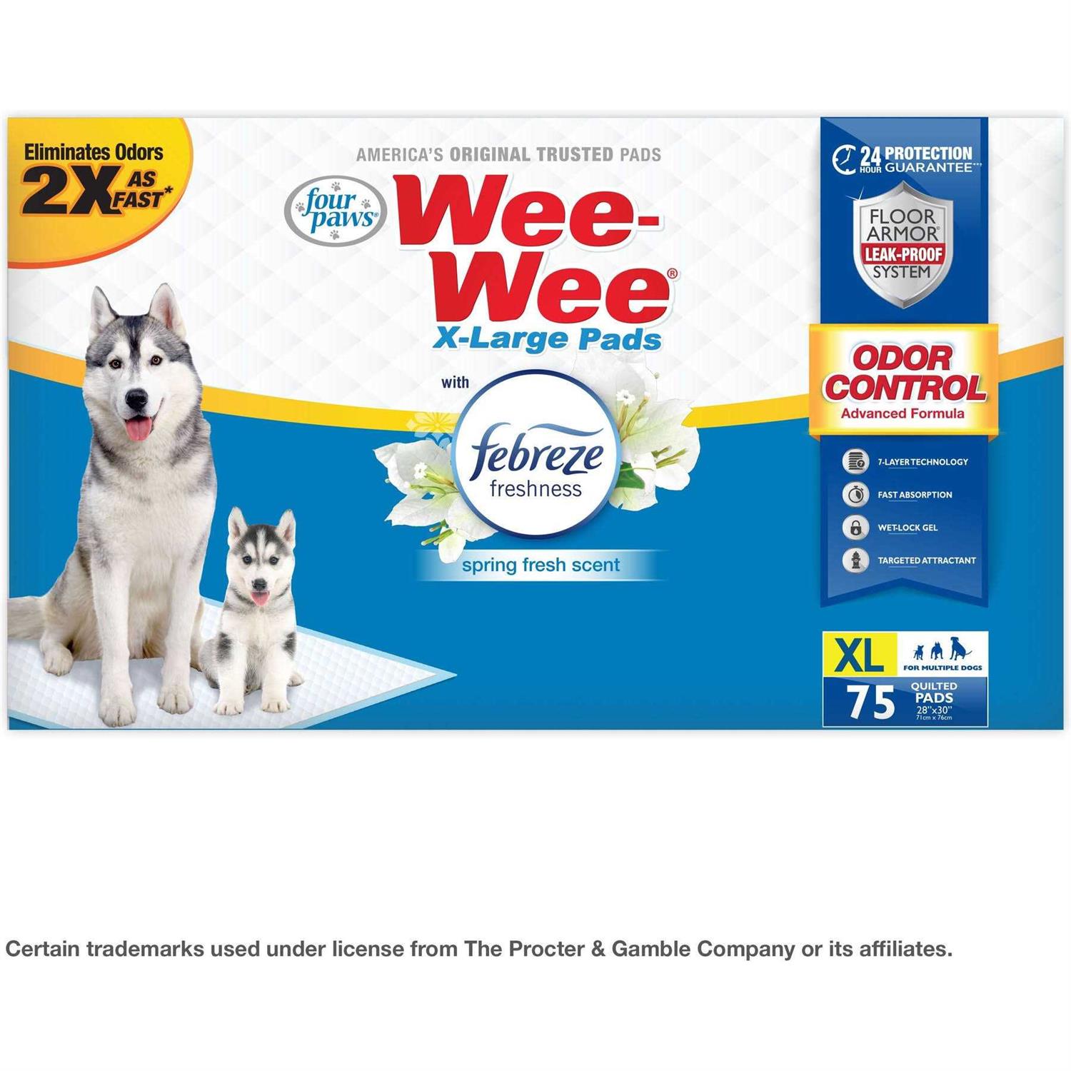 Four Paws Wee-Wee Febreze Freshness Odor Control Pads - Healthber