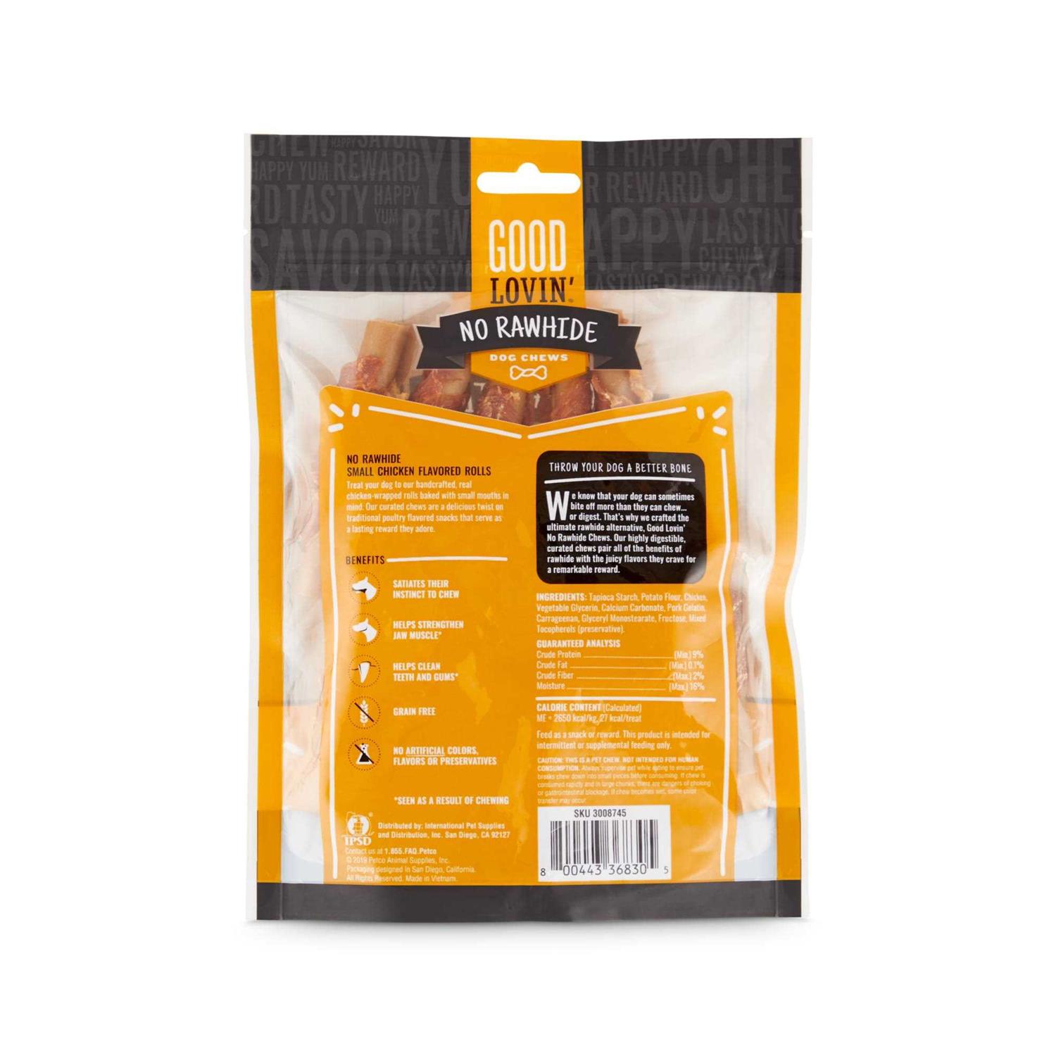 Good Lovin’ No Rawhide Chicken Flavored Rolls for Dogs - Healthber