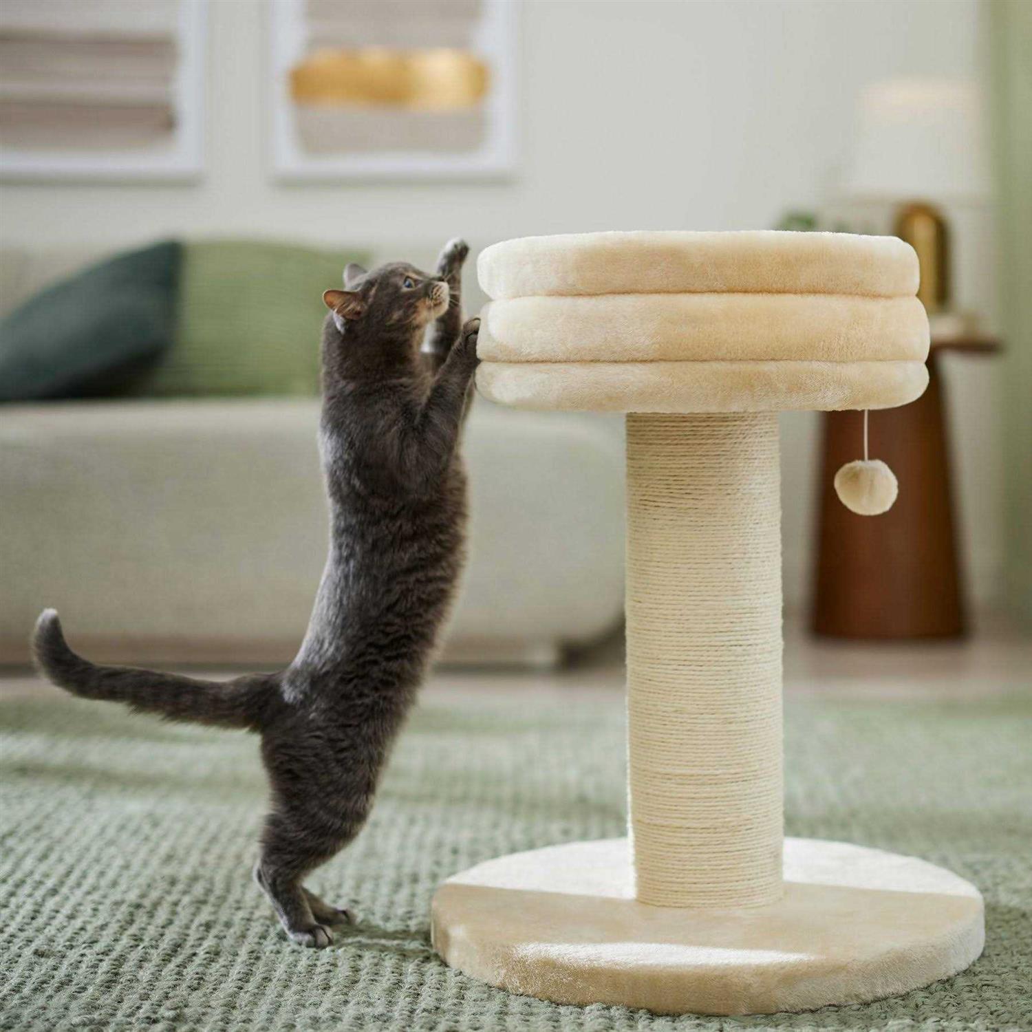 Frisco 24.8-in Heavy Duty Faux Fur Cat Tree - Healthber