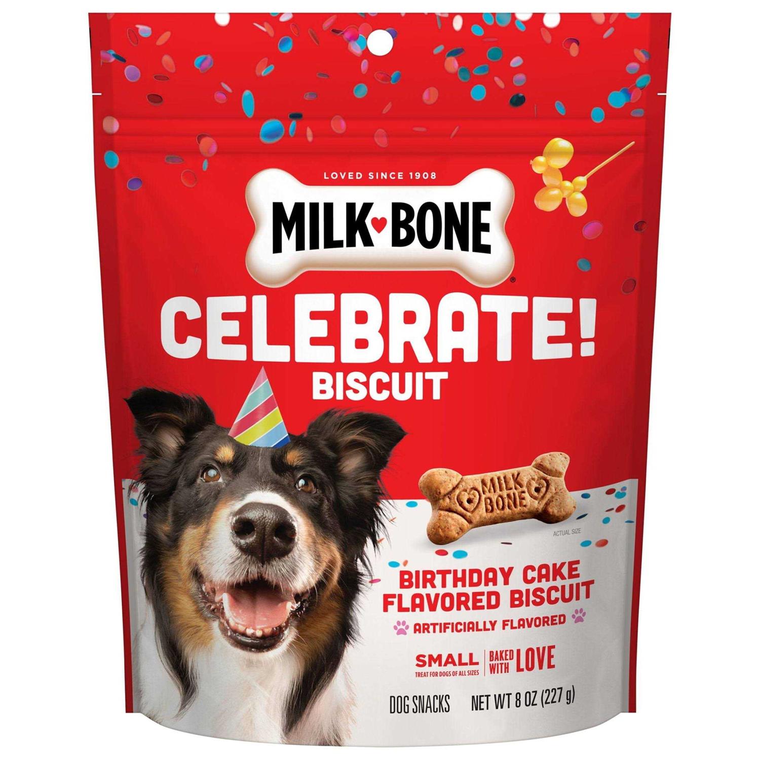 Milk-Bone Small Birthday Cake Artificially Flavored Biscuits Dog Treats - Healthber