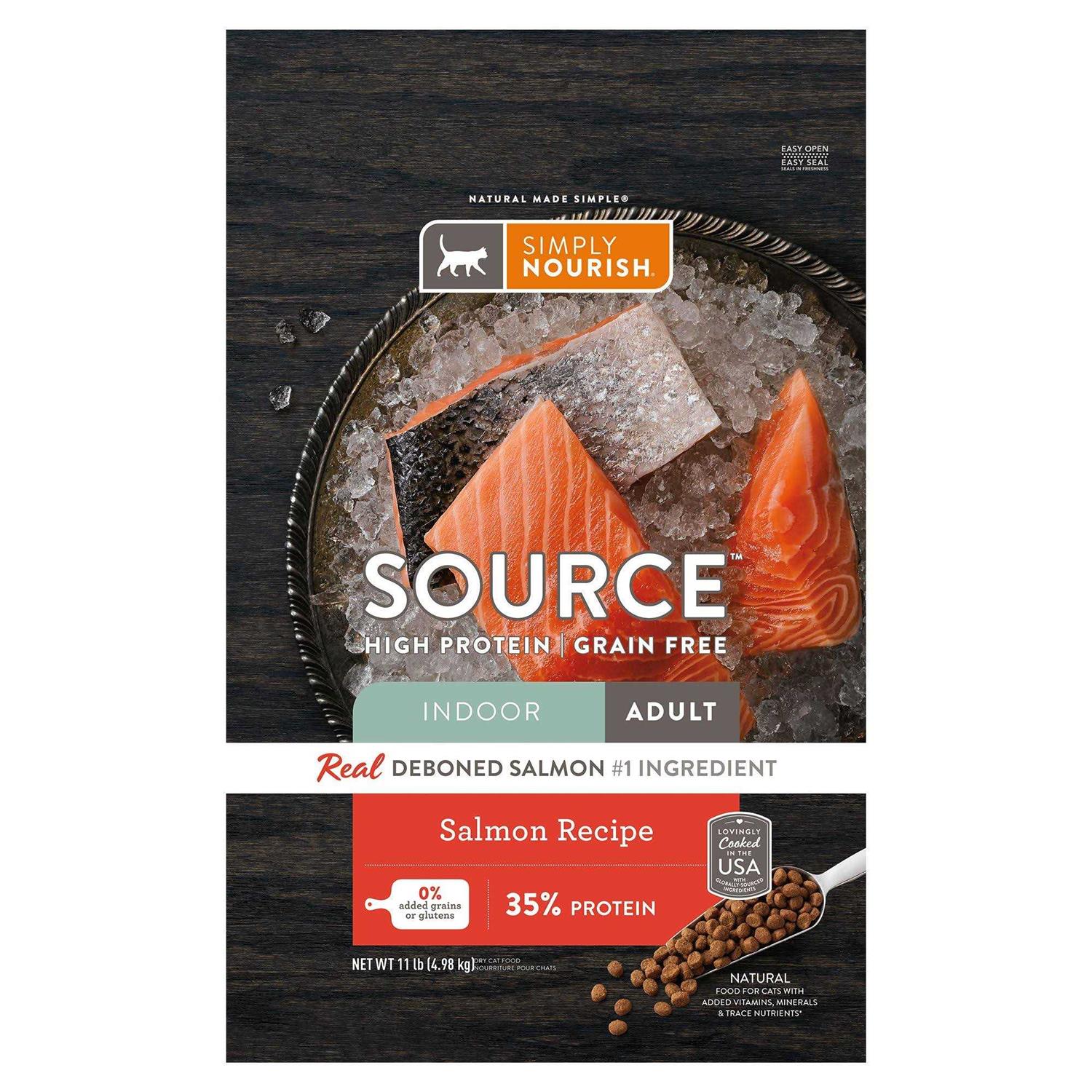 Simply Nourish Source Indoor Cat Dry Food Salmon Natural - Healthber
