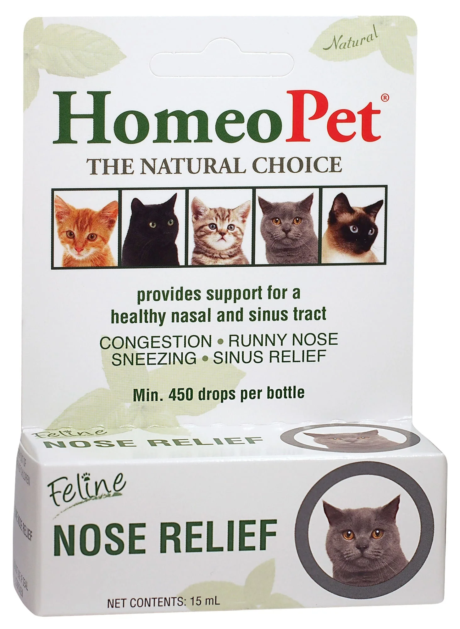 HomeoPet Feline Nose Relief, 15 mL - Healthber