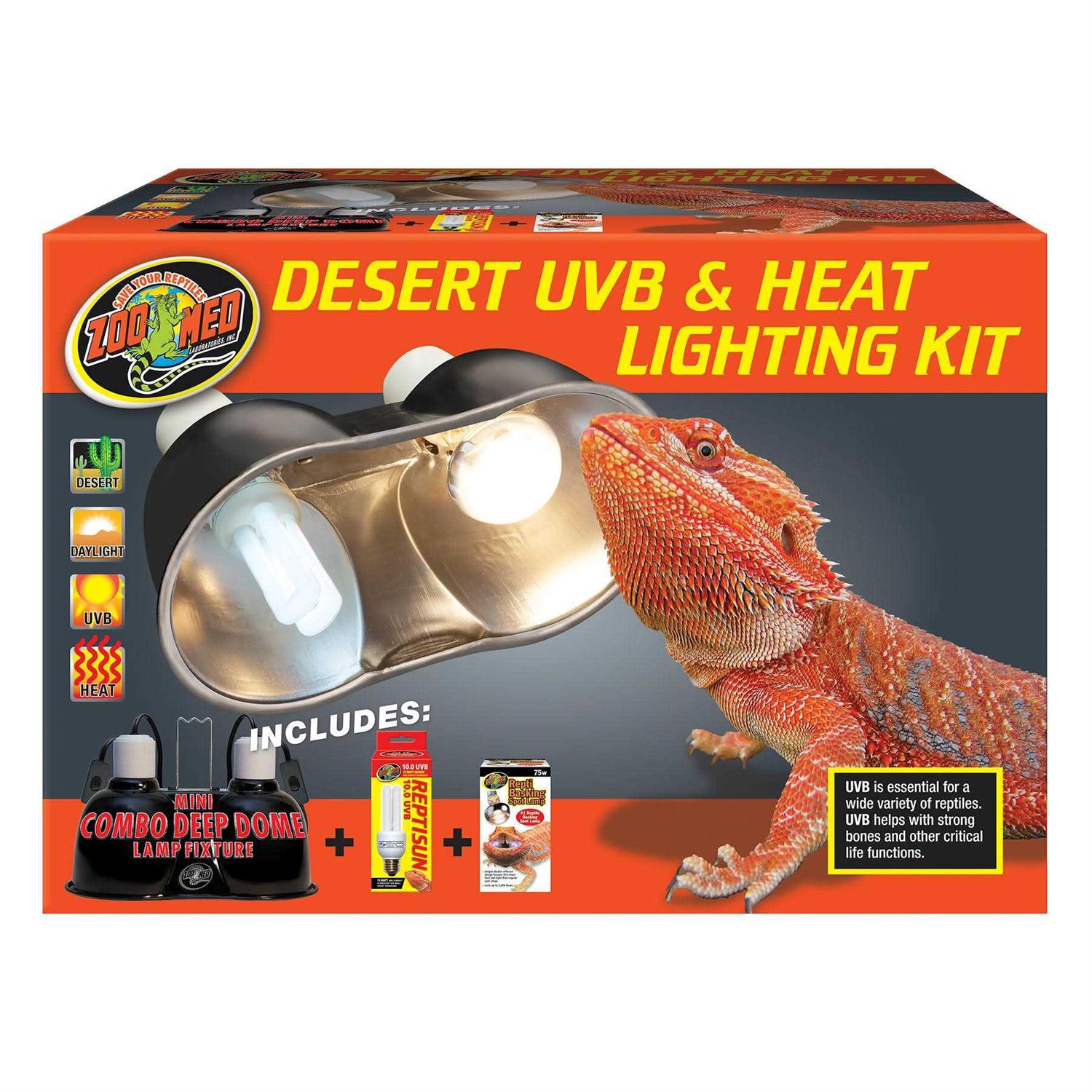 Zoo Med Desert UVB Heat Lighting Kit - Healthber