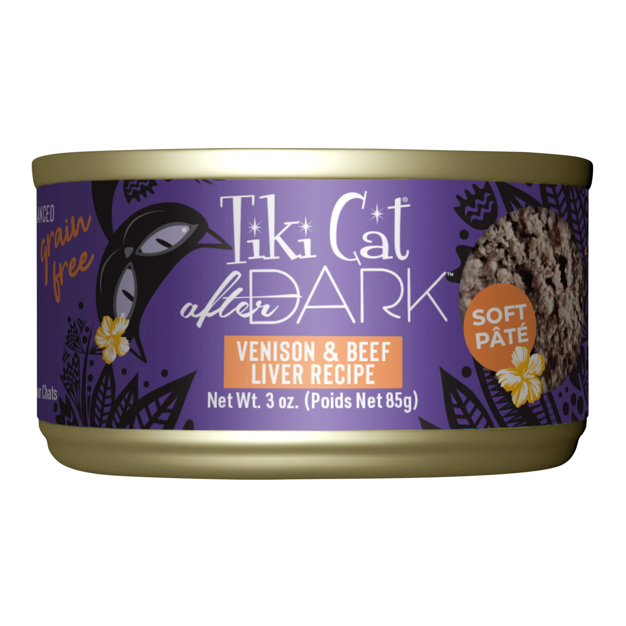Tiki Cat After Dark Pate Wet Cat Food, Wild Venison & Beef Liver, 3 oz Cans, 12 ct - Healthber