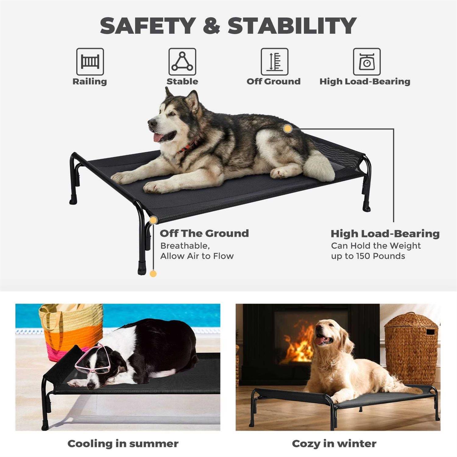 Veehoo Cooling Elevated Dog Bed Raised Pet Cot with Washable Mesh - Healthber