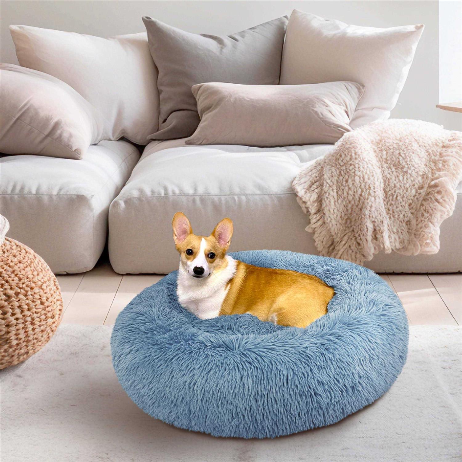 PetAmi Calming Dog Bed for Puppy Cat Kitten Round Washable Pet Bed - Healthber