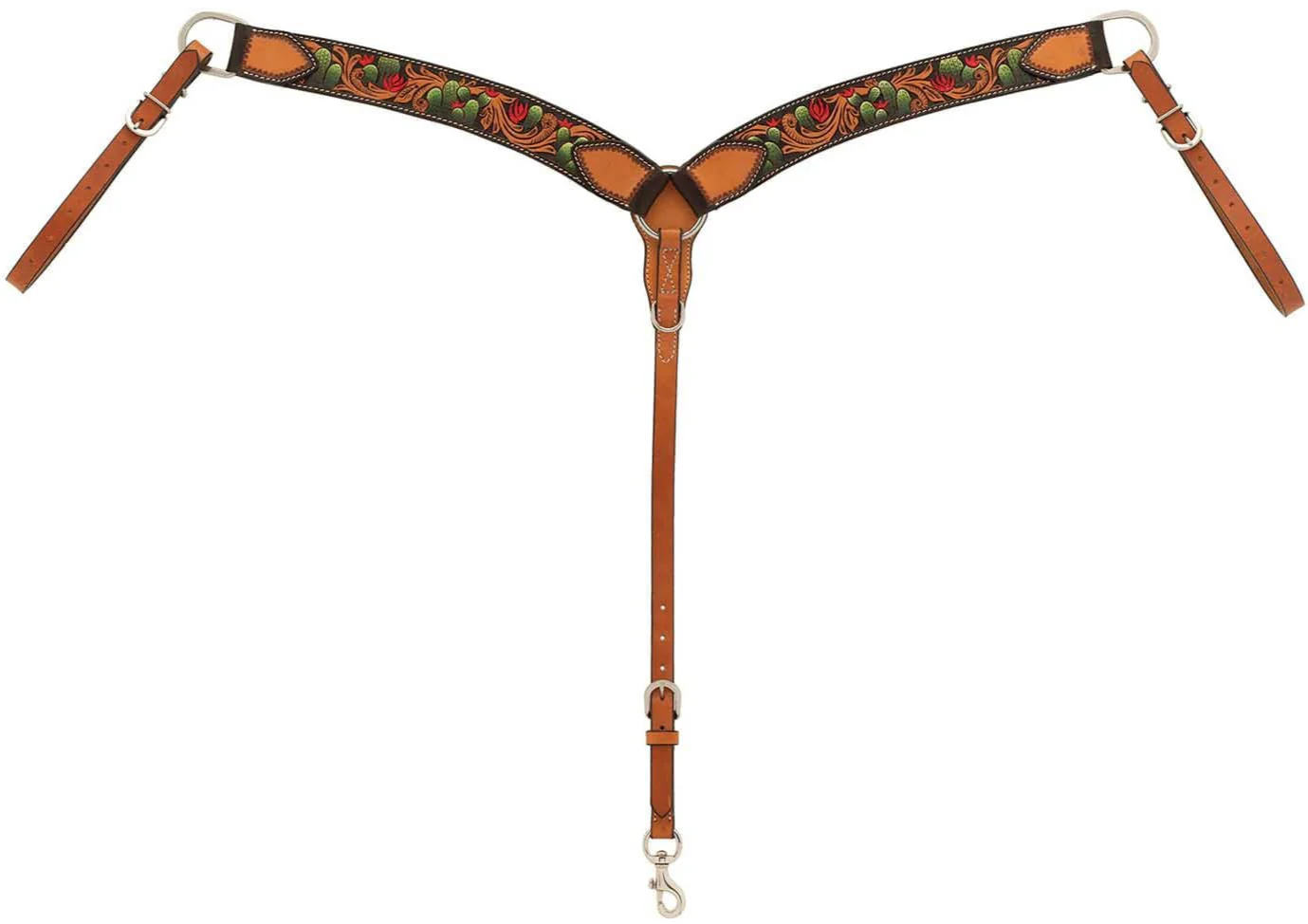 Weaver Turquoise Cross Cactus Contoured Breast Collar - Healthber