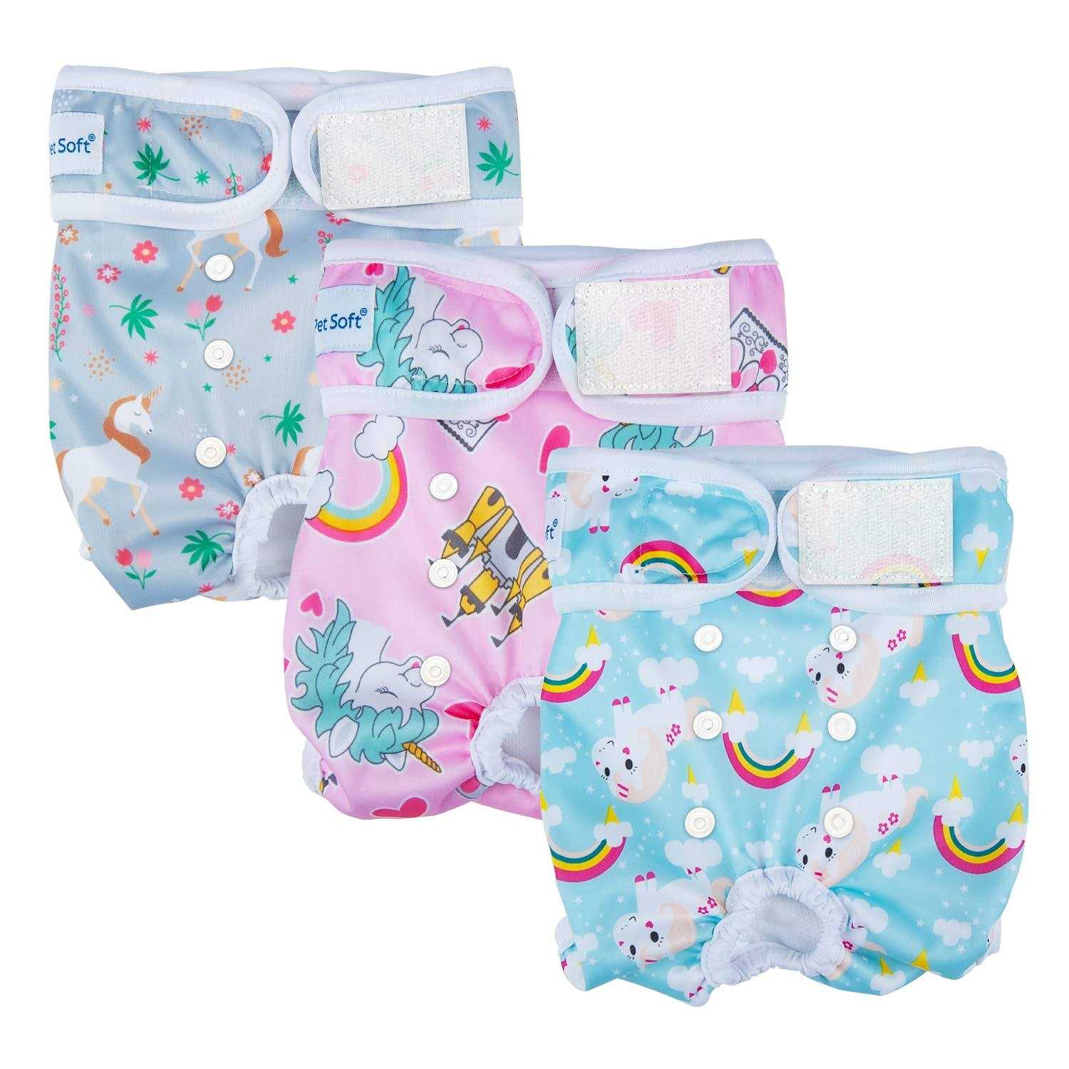 Pet Soft Washable Female Diapers Female Dog Diapers Comfort Reusable Doggy Diapers for Girl Dog in Period Heat - Healthber