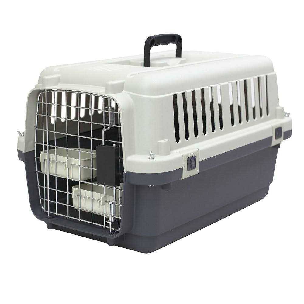 Sportpet Designs Plastic Kennels Rolling Plastic Wire Door Travel Dog Crate - Healthber