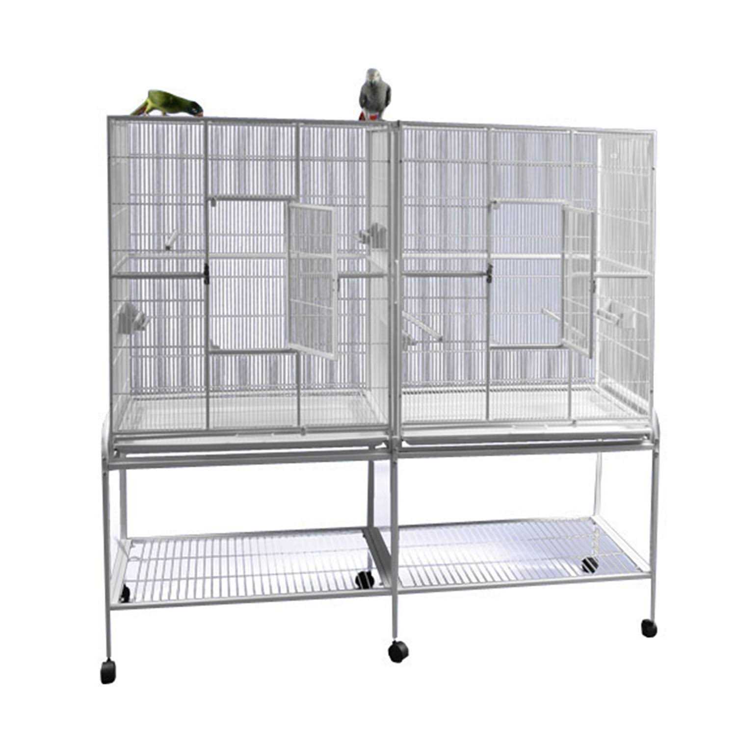 A E Double Flight Cage with Divider - Healthber