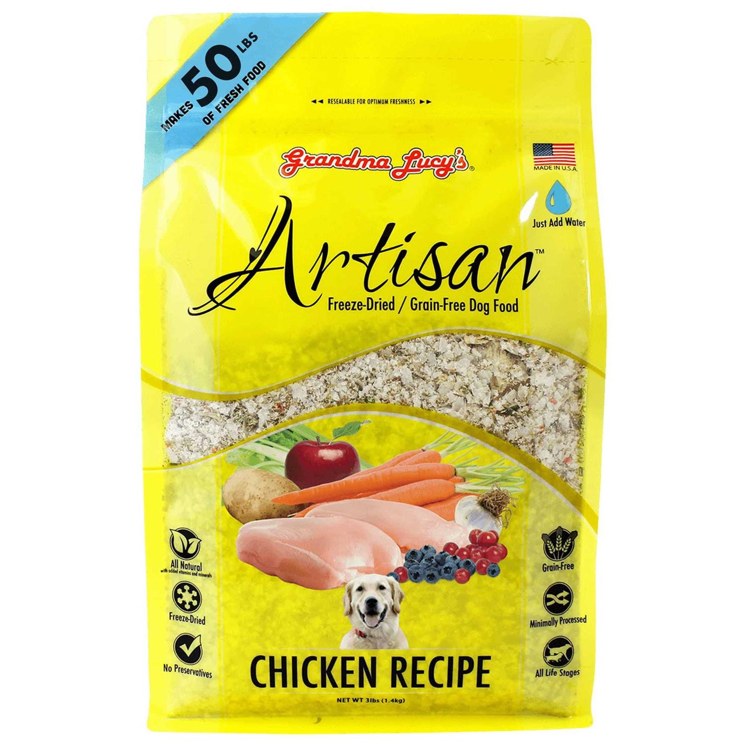 Grandma Lucy&s Freeze-Dried Grain-Free Artisan Chicken Dog Food - Healthber